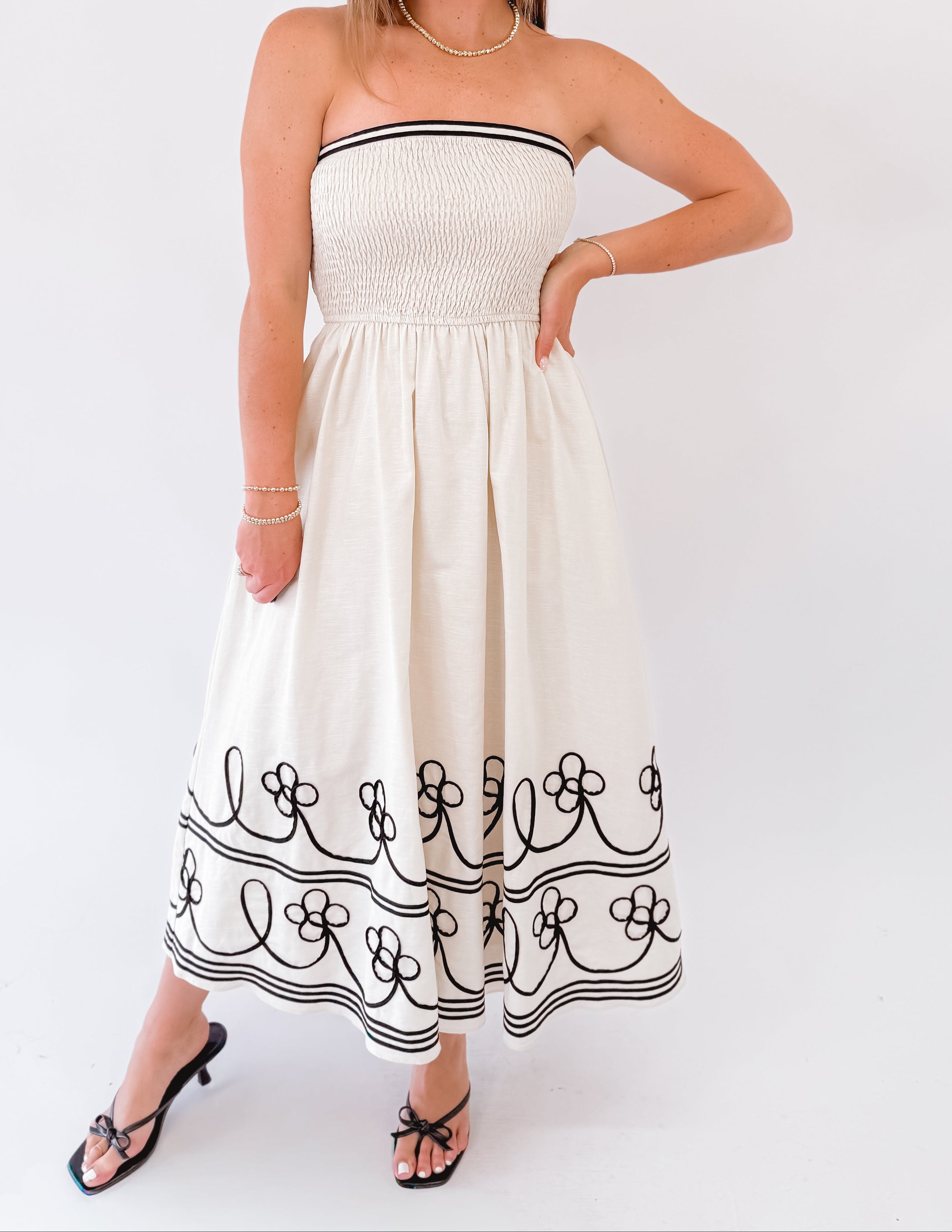 Woven Whispers Midi Dress