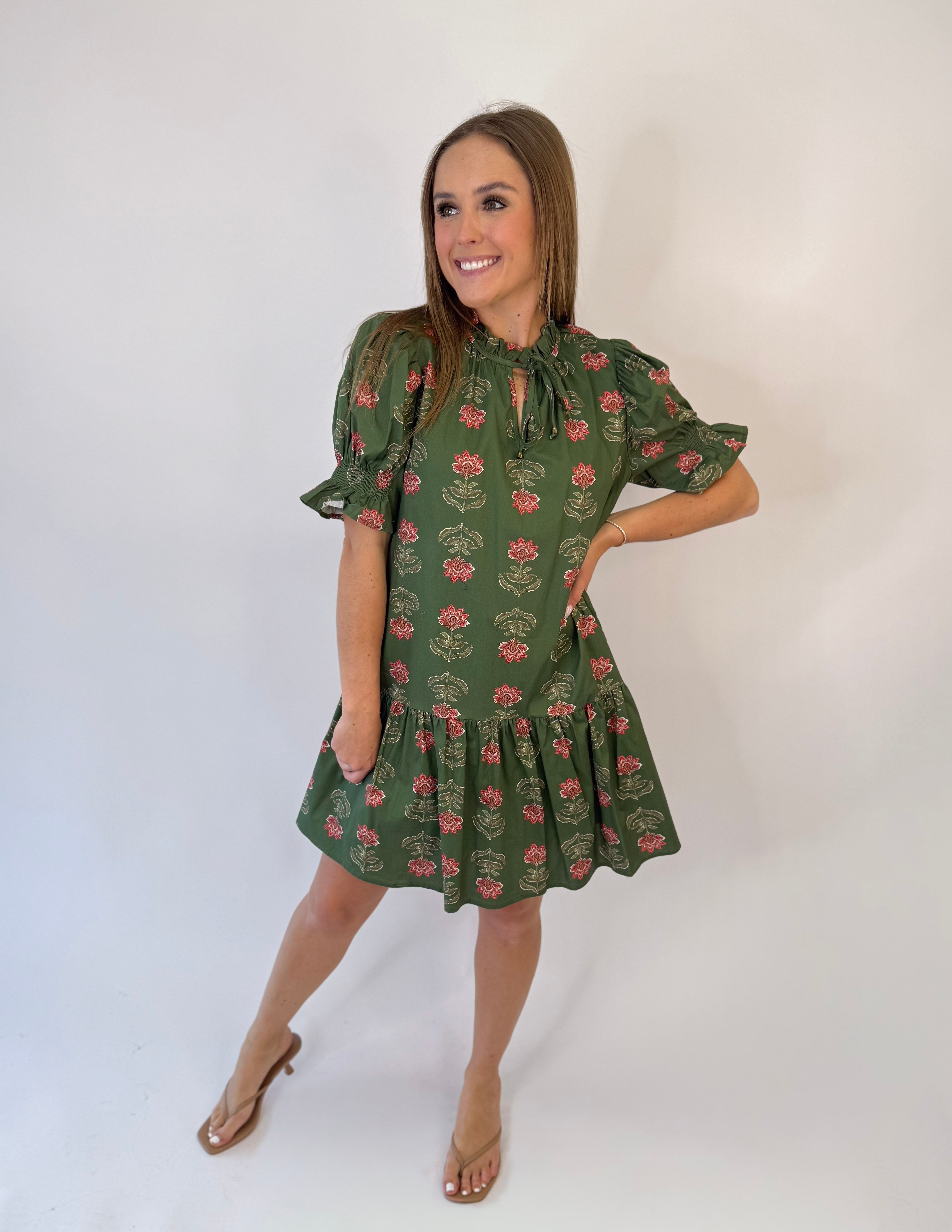 Peony & Vine Mini Dress