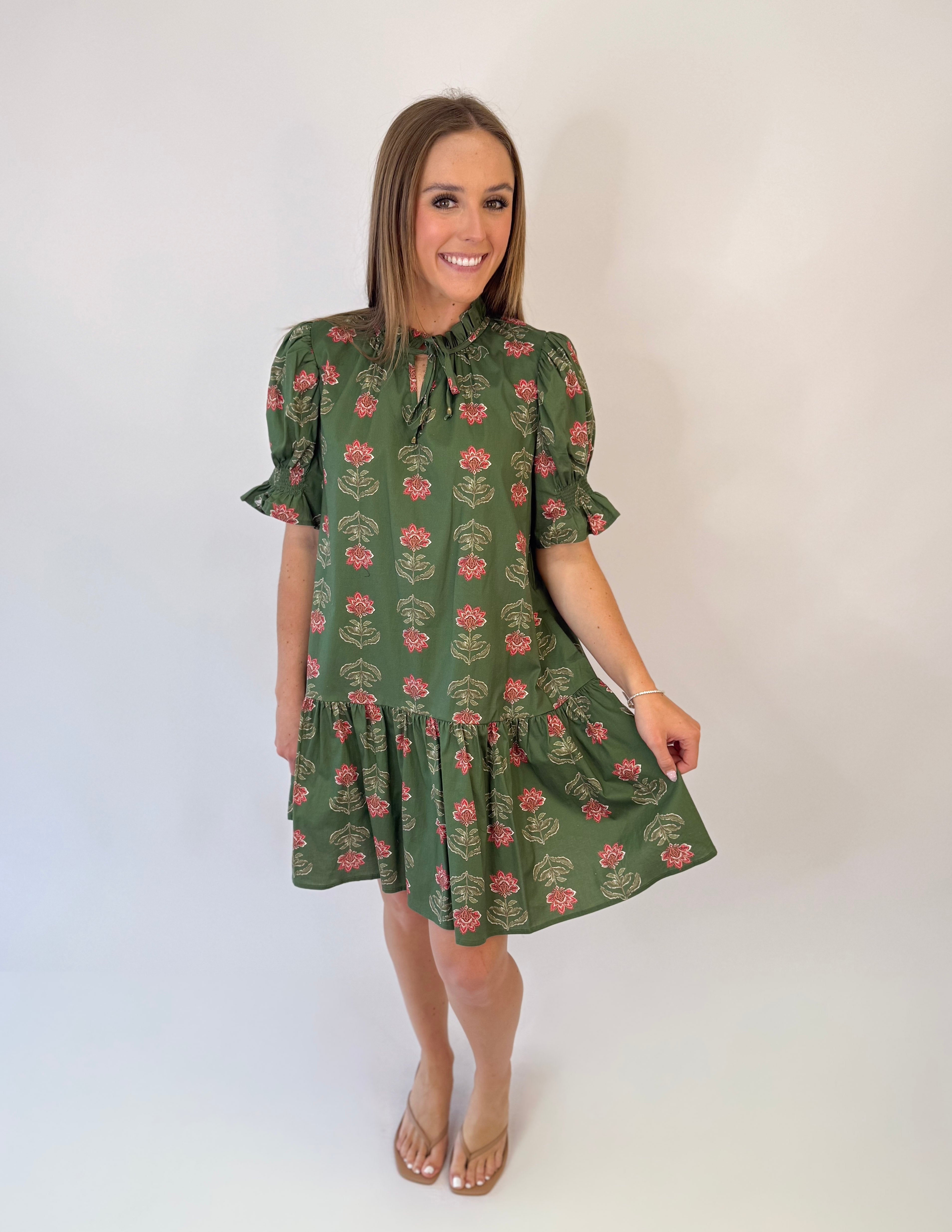 Peony & Vine Mini Dress