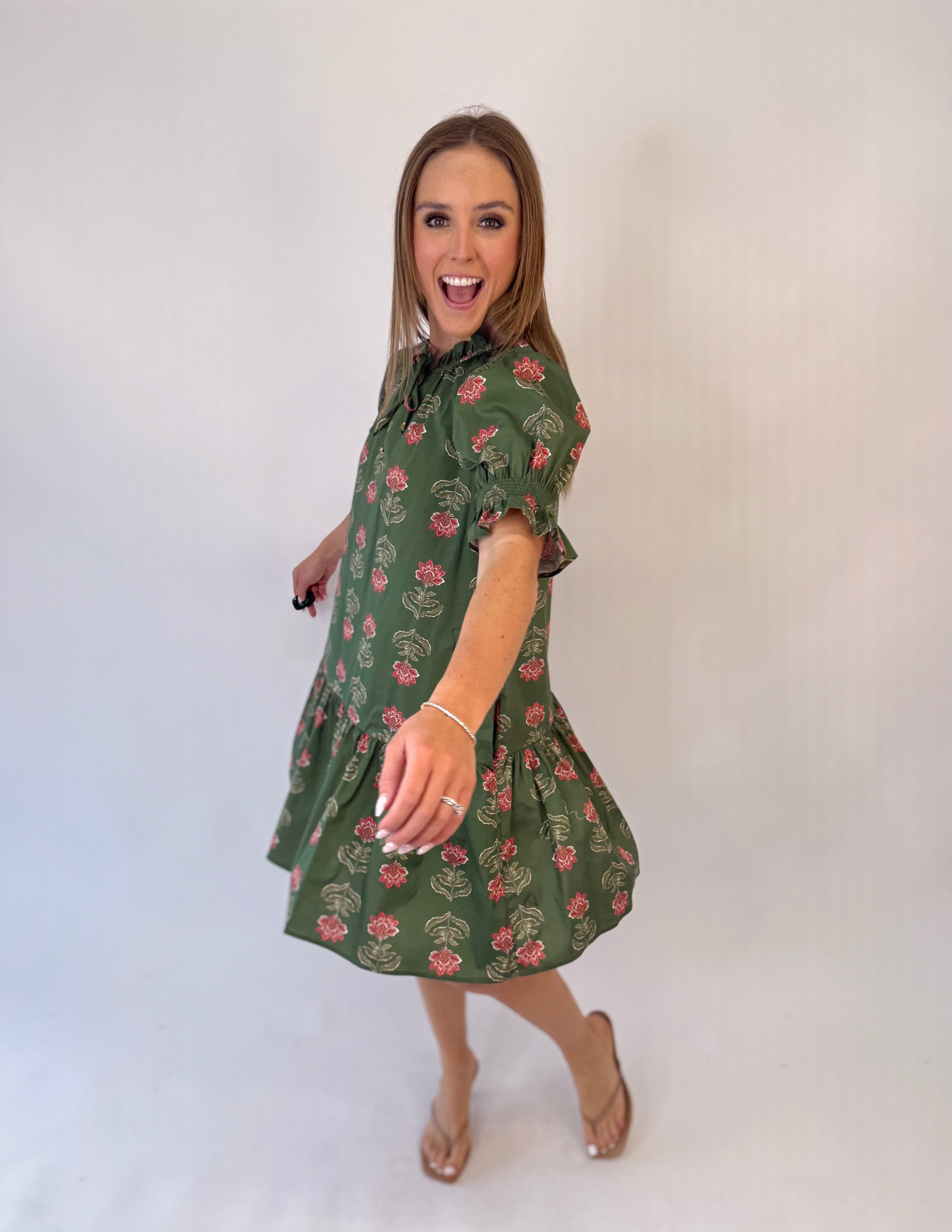 Peony & Vine Mini Dress