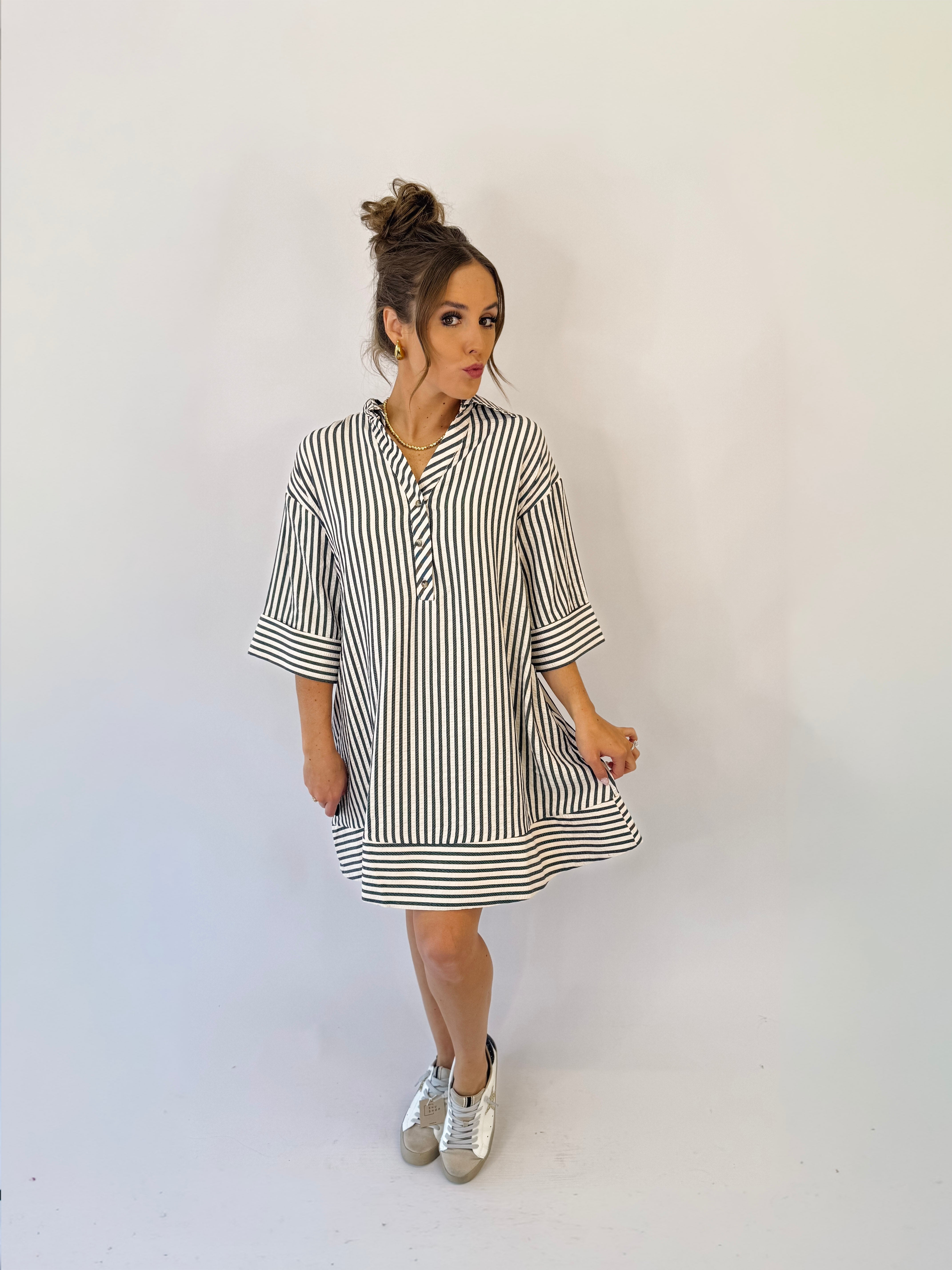 Jet Stripe Mini Dress