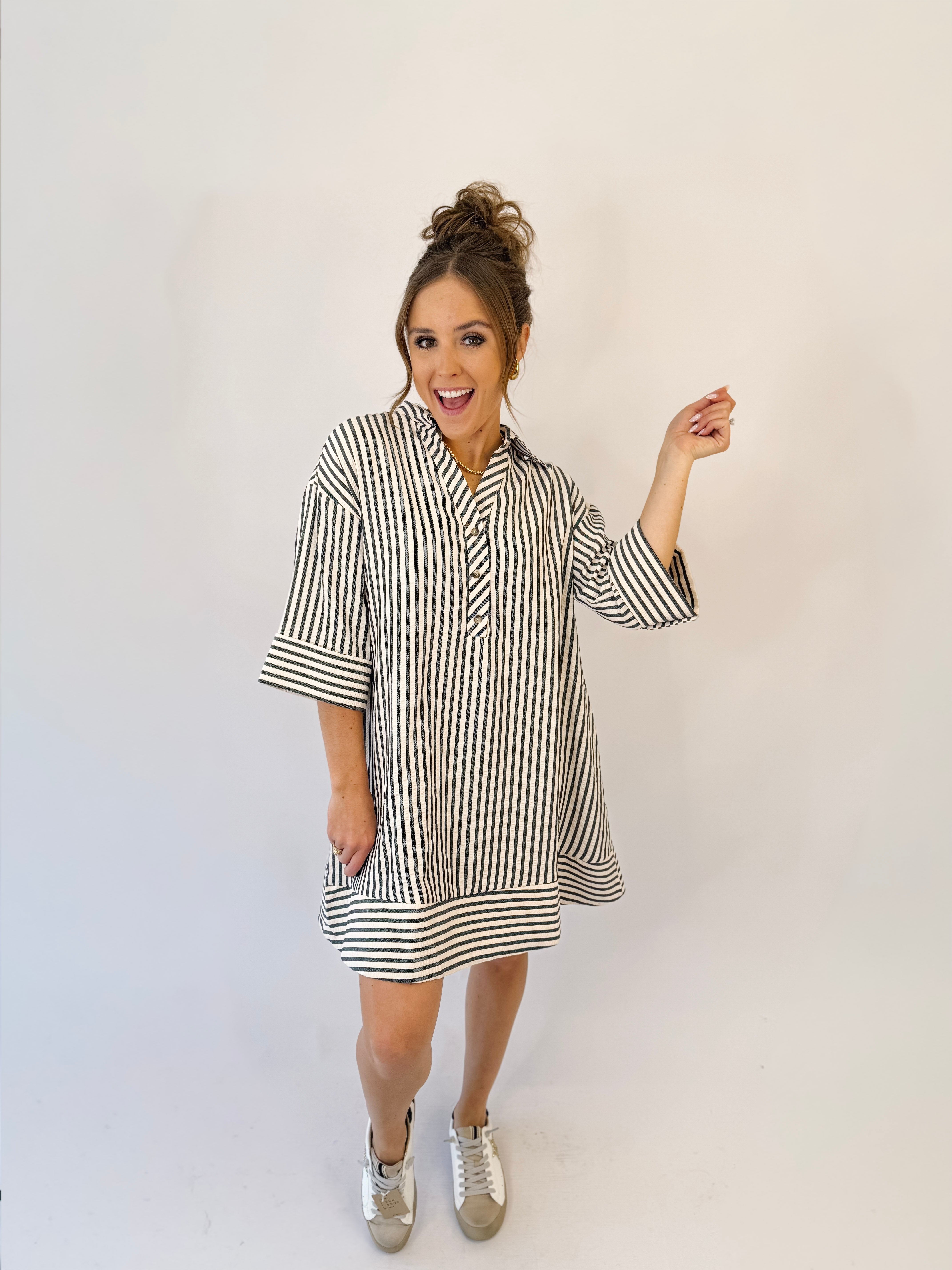 Jet Stripe Mini Dress
