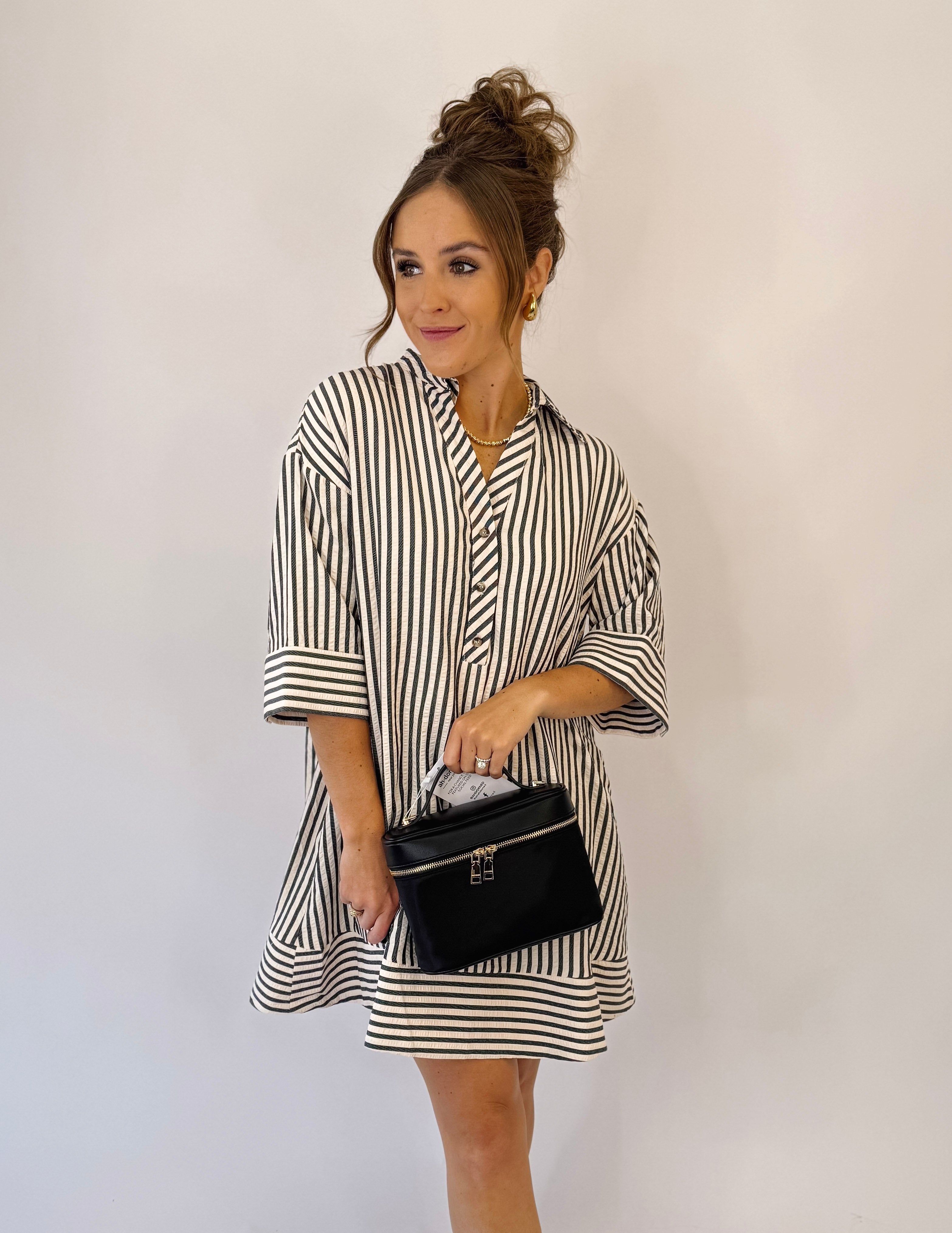 Jet Stripe Mini Dress