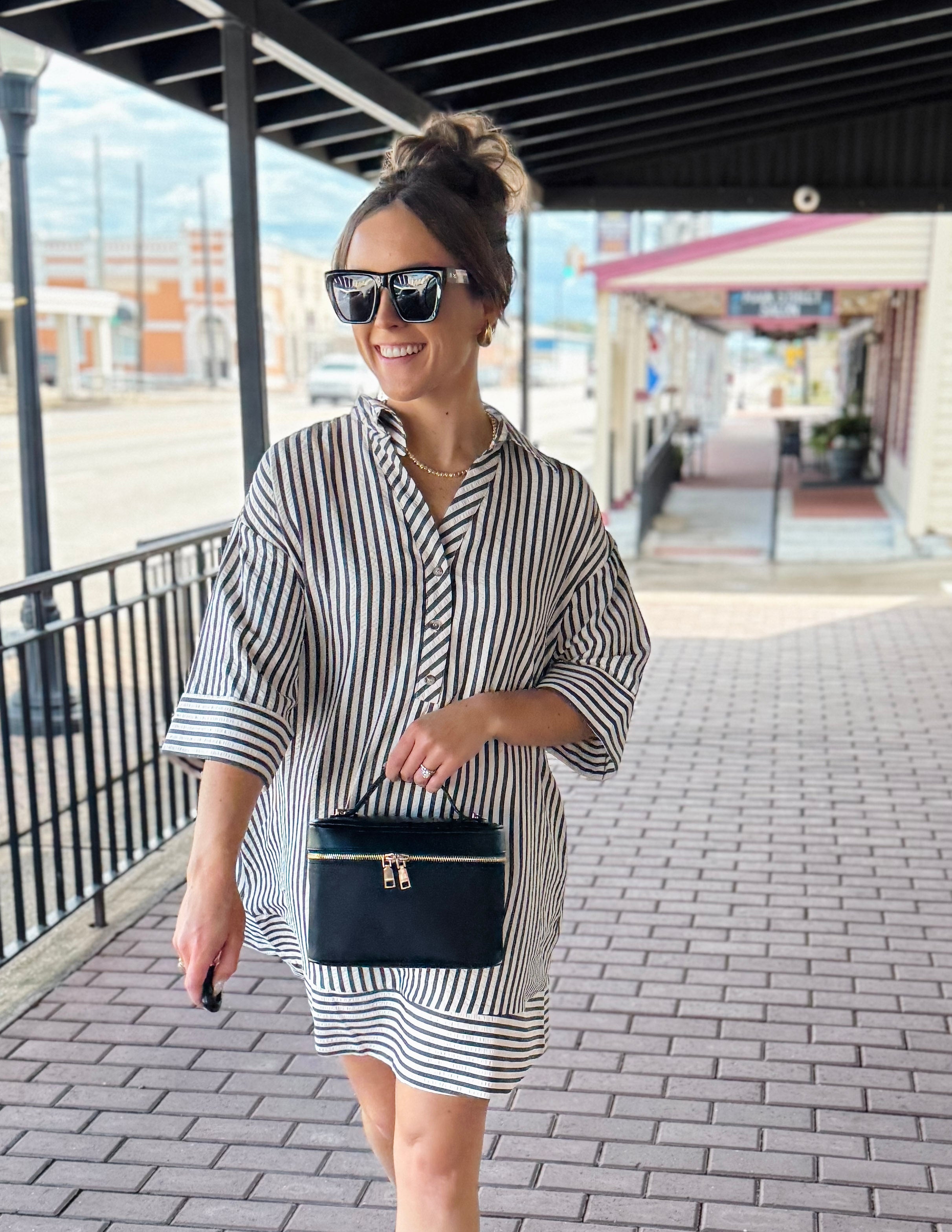 Jet Stripe Mini Dress