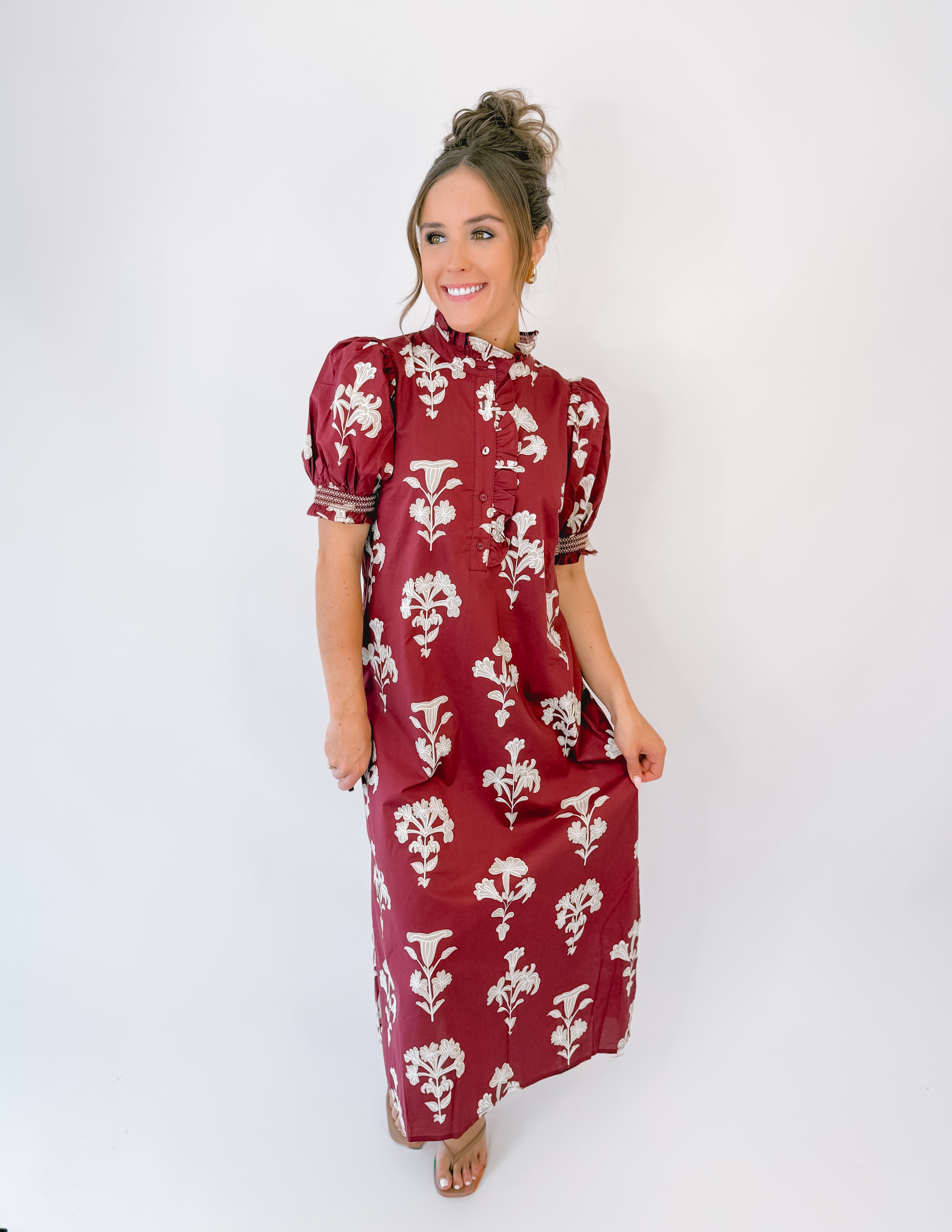 Garnet Ivy Petal Midi Dress