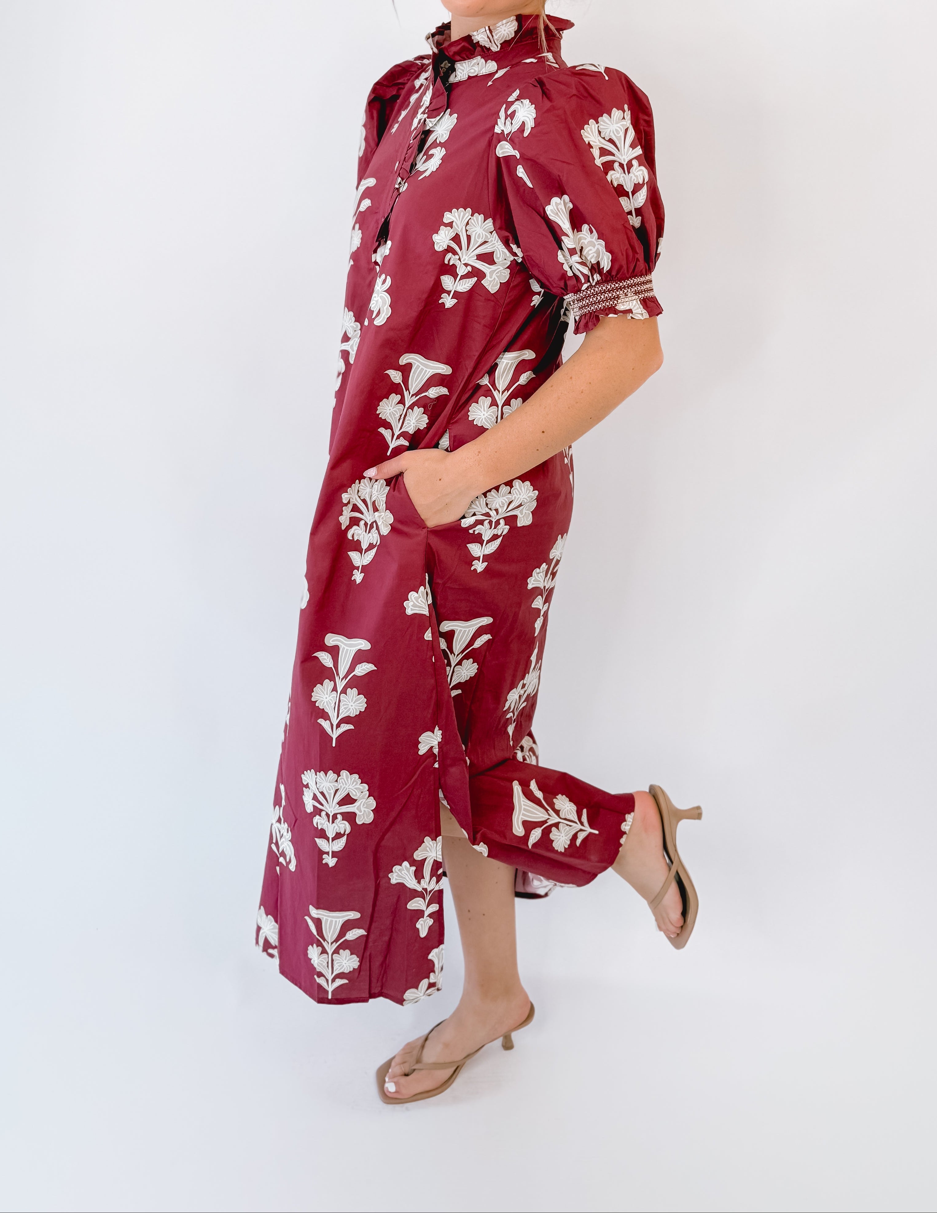 Garnet Ivy Petal Midi Dress