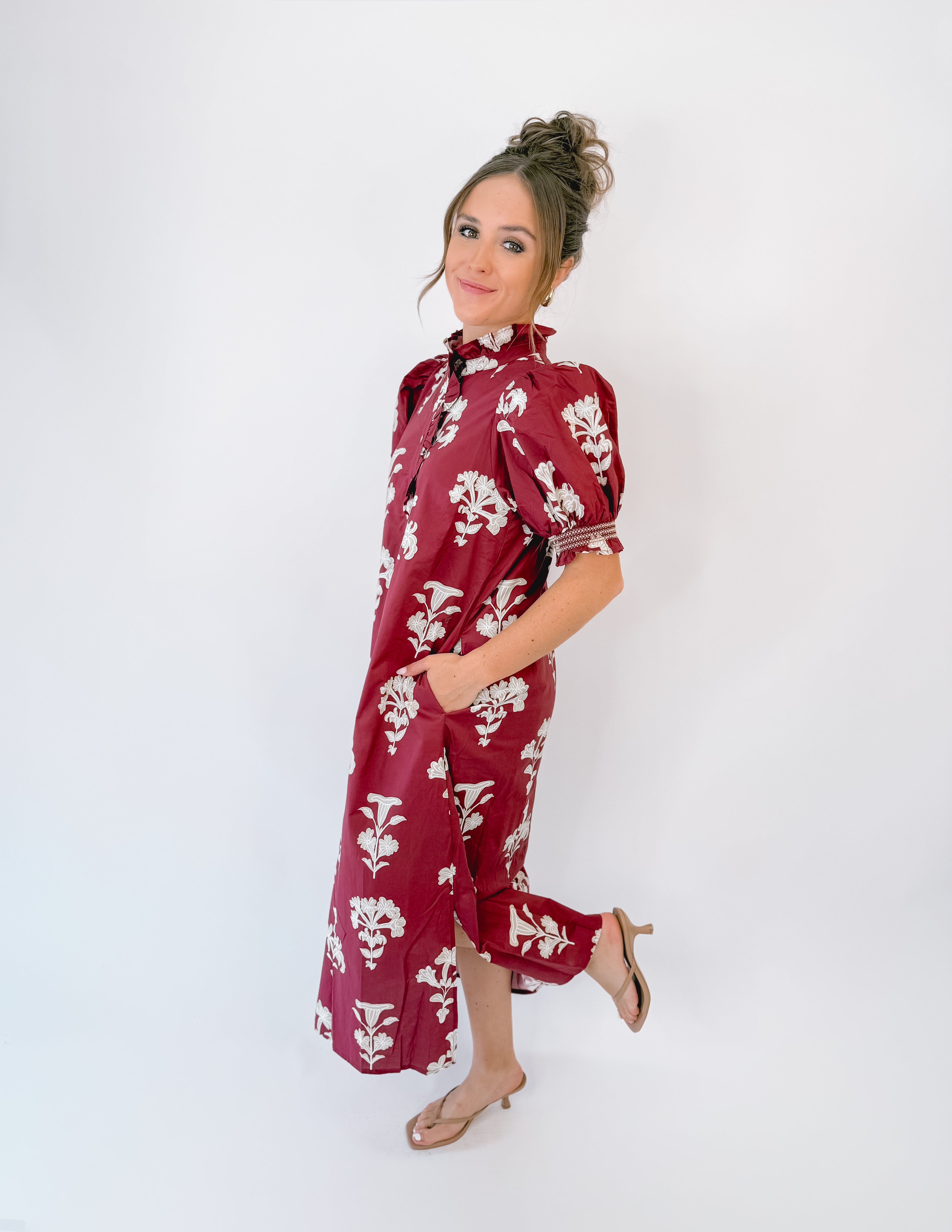 Garnet Ivy Petal Midi Dress