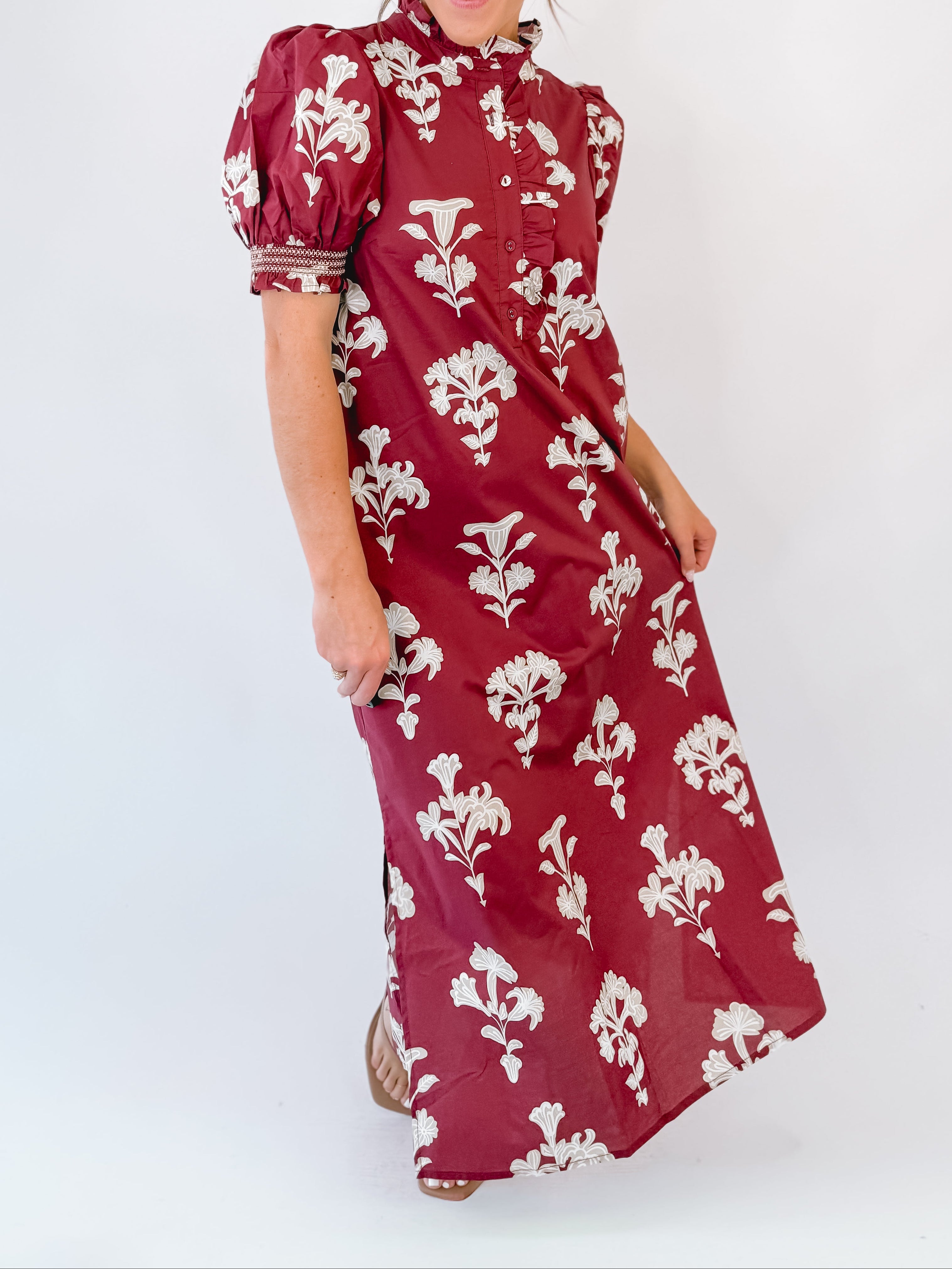 Garnet Ivy Petal Midi Dress