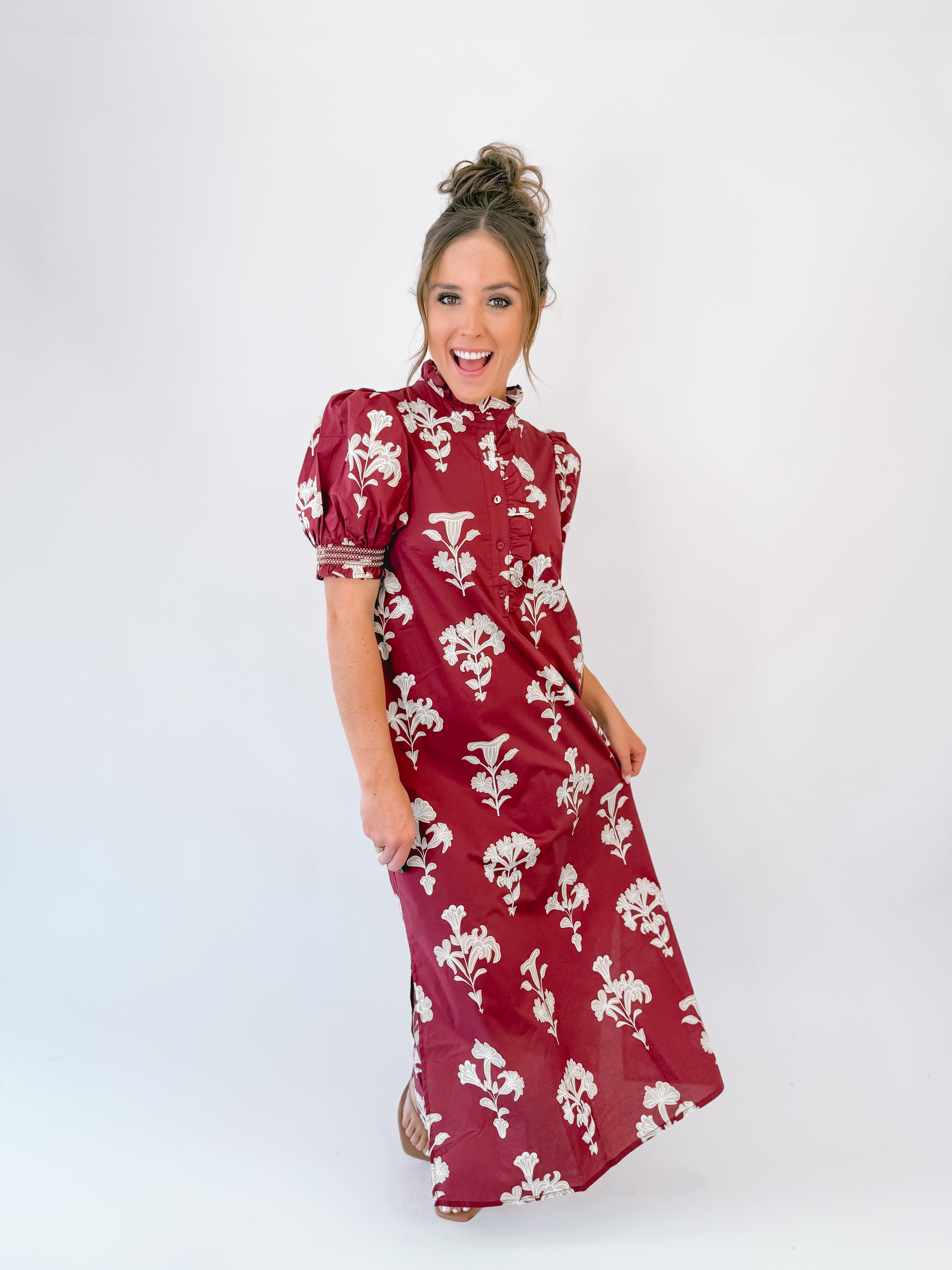Garnet Ivy Petal Midi Dress