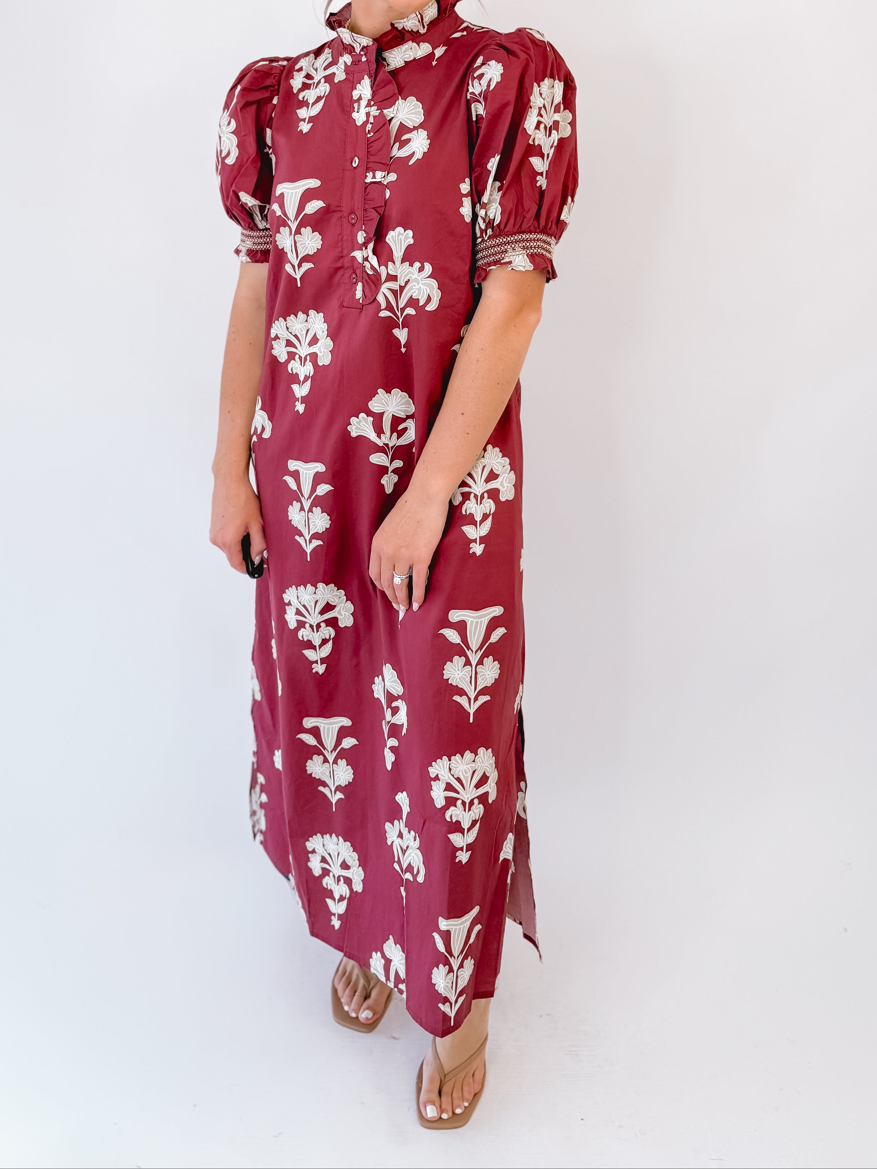 Garnet Ivy Petal Midi Dress