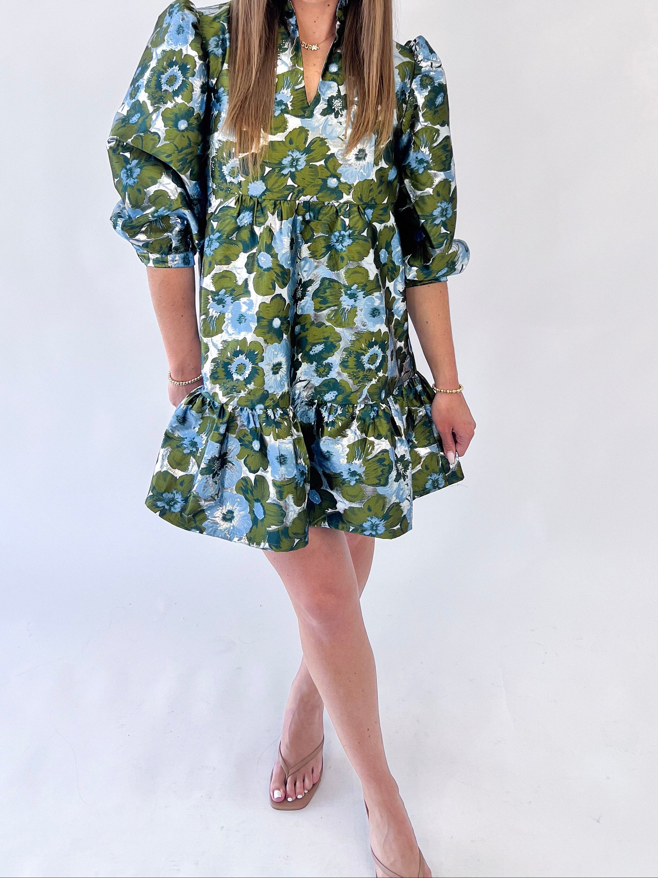 [Brianna Cannon] Silver Meadows Bib Dress