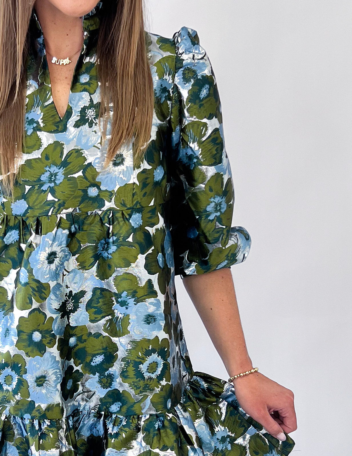 [Brianna Cannon] Silver Meadows Bib Dress