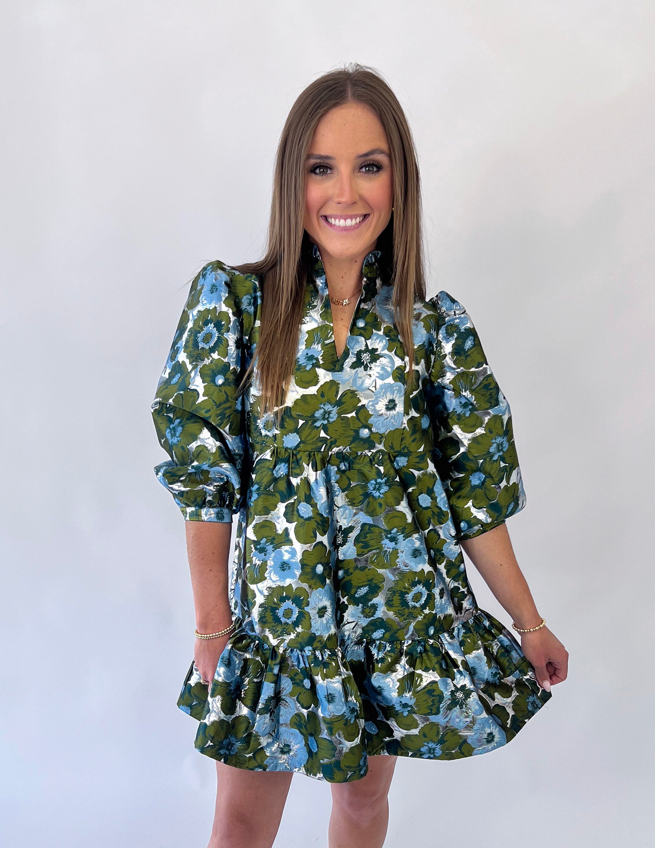 [Brianna Cannon] Silver Meadows Bib Dress