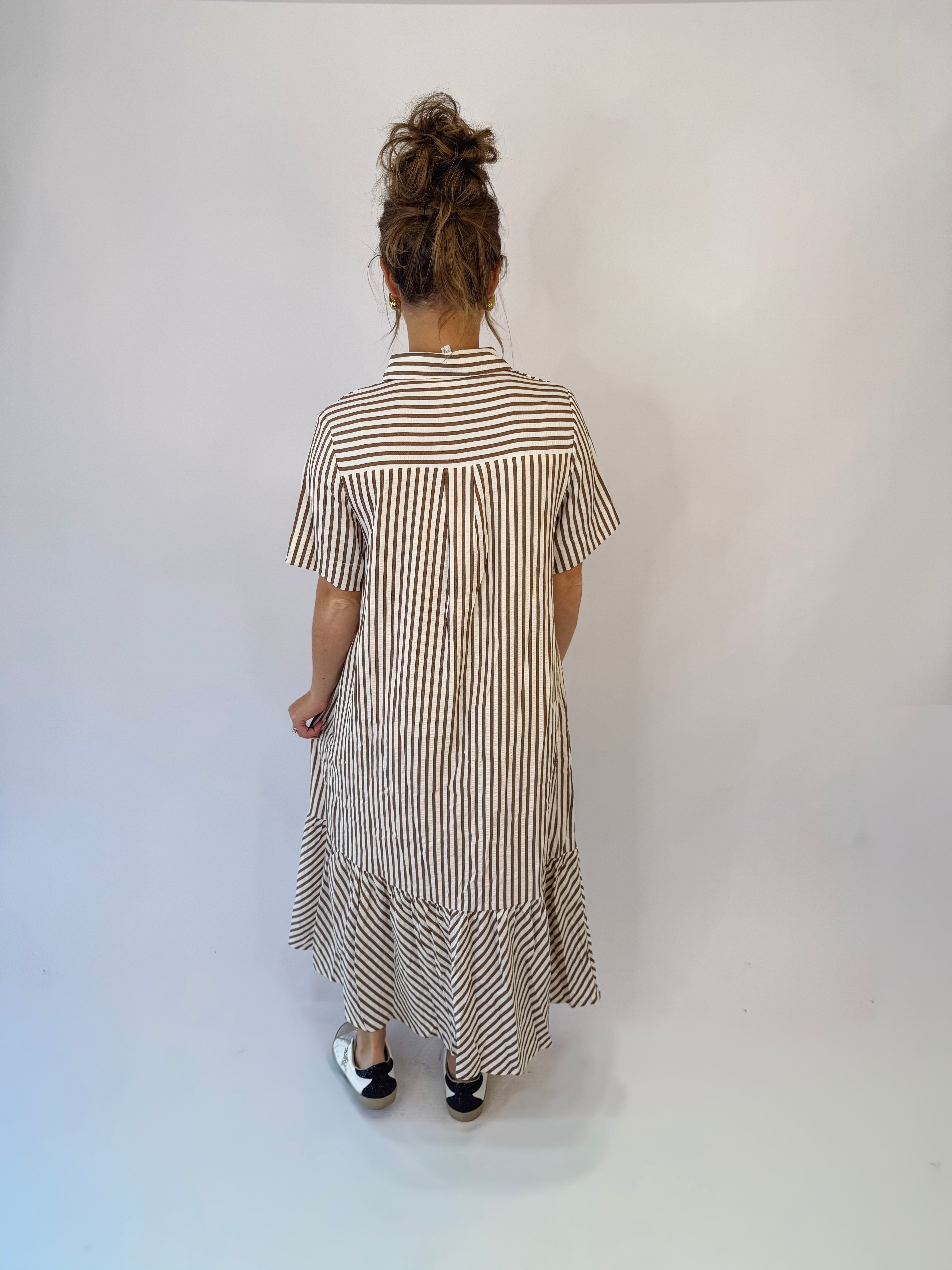 Mocha Seersucker Dress