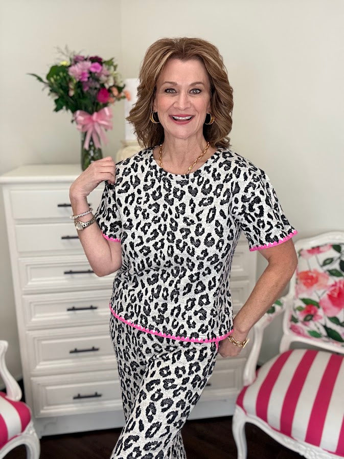 Lepard Knit Top