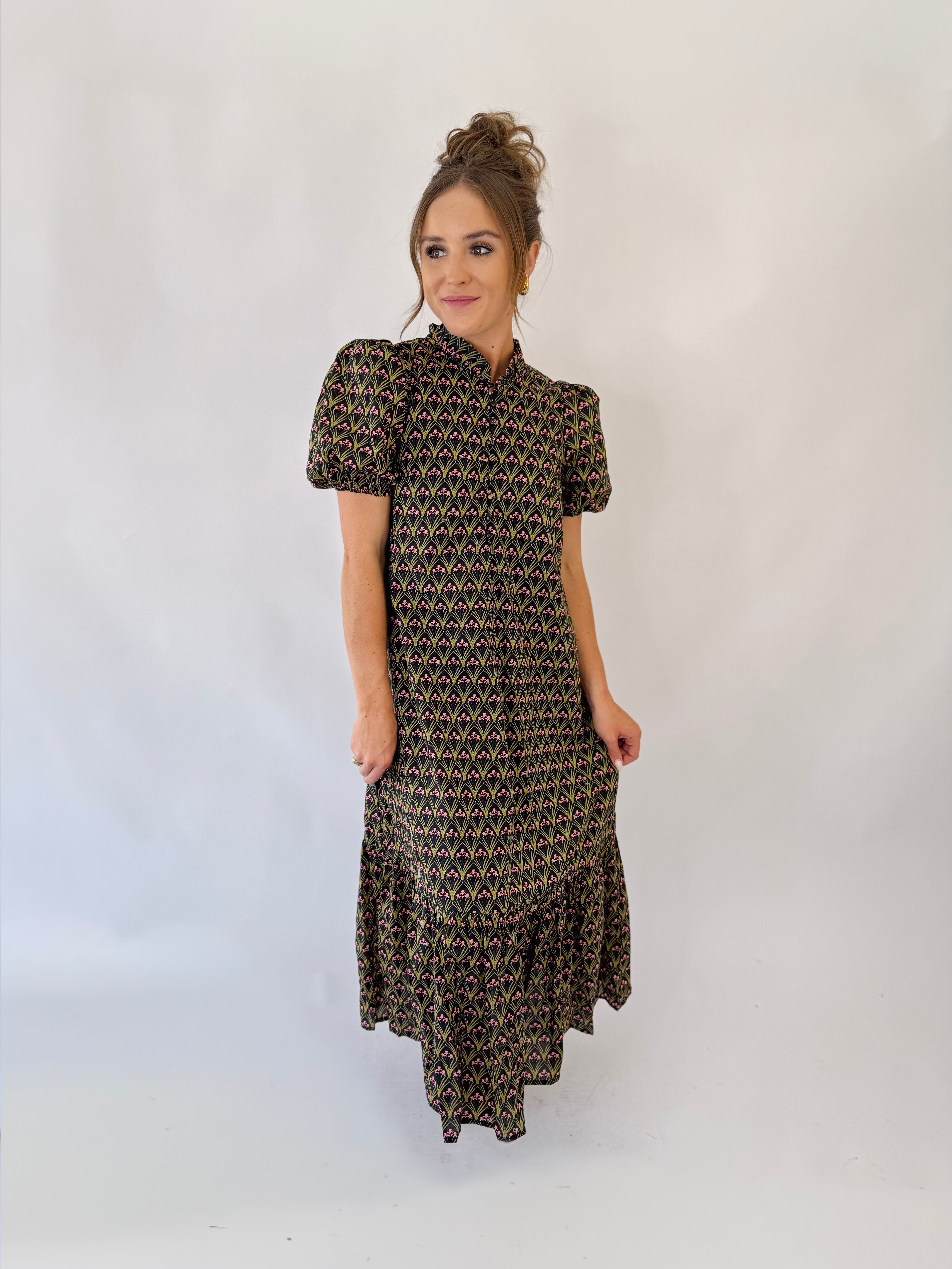 Midnight Garden Midi Dress