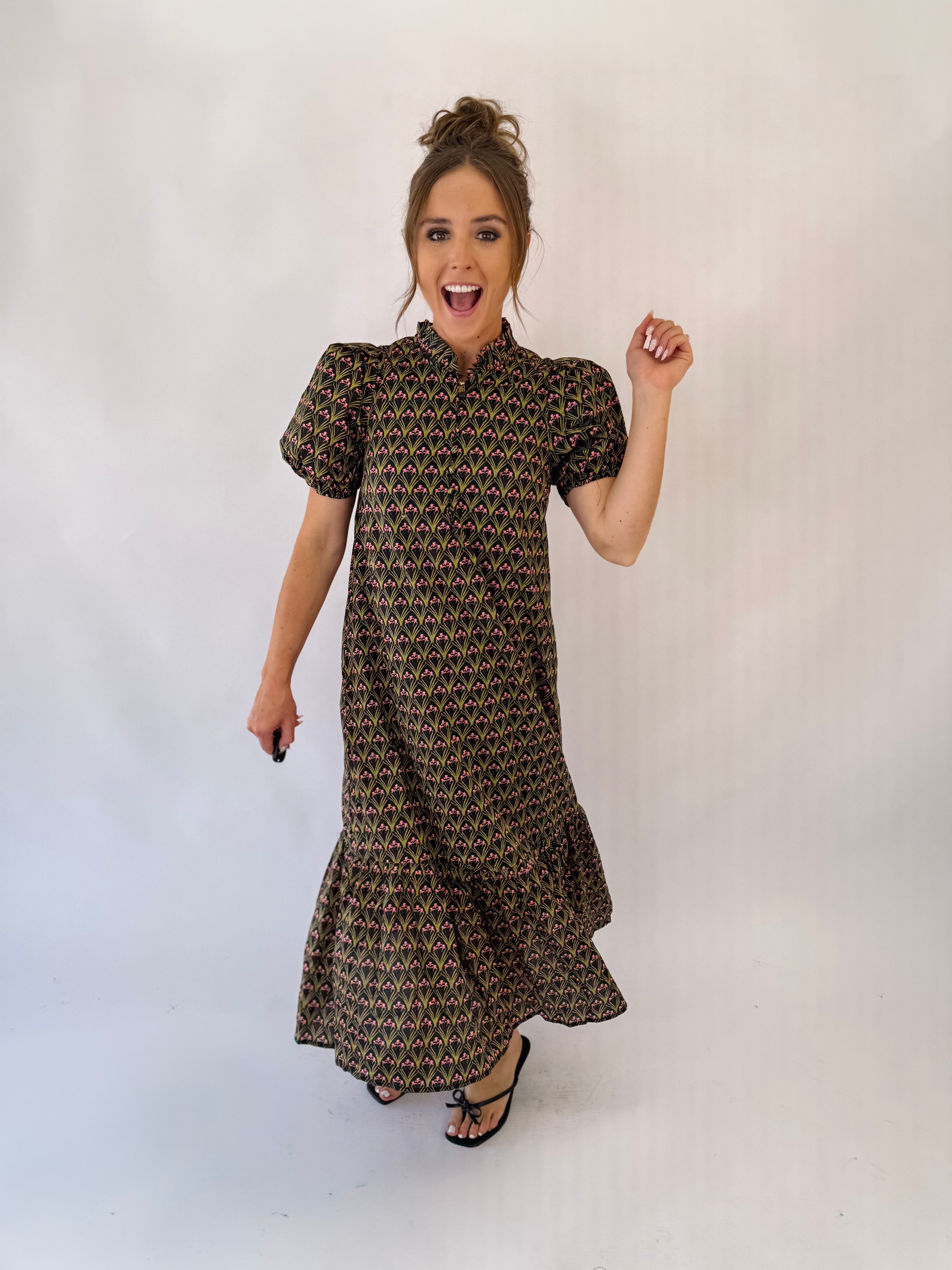 Midnight Garden Midi Dress