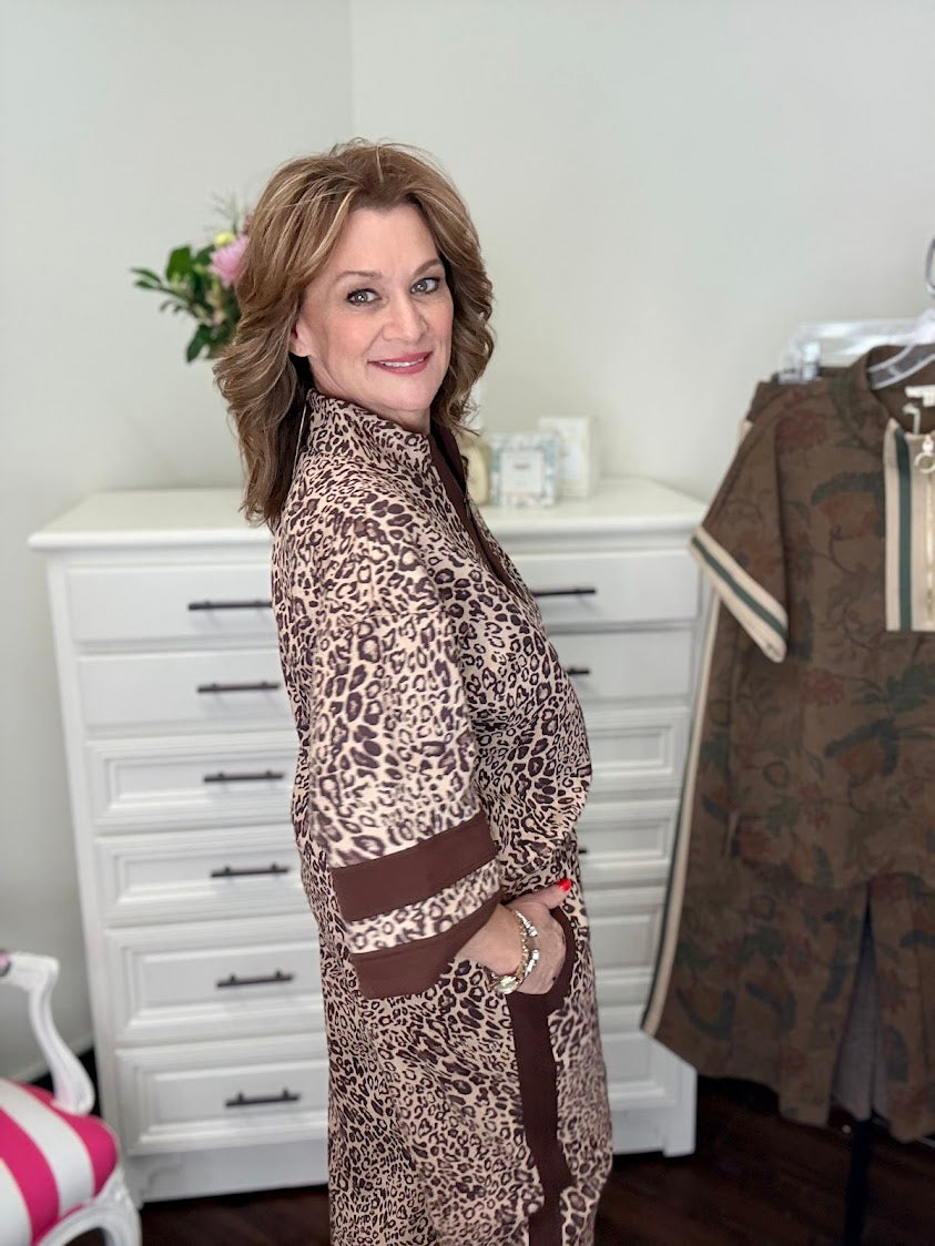 Untamed Leopard Faux Suede Top-Beige