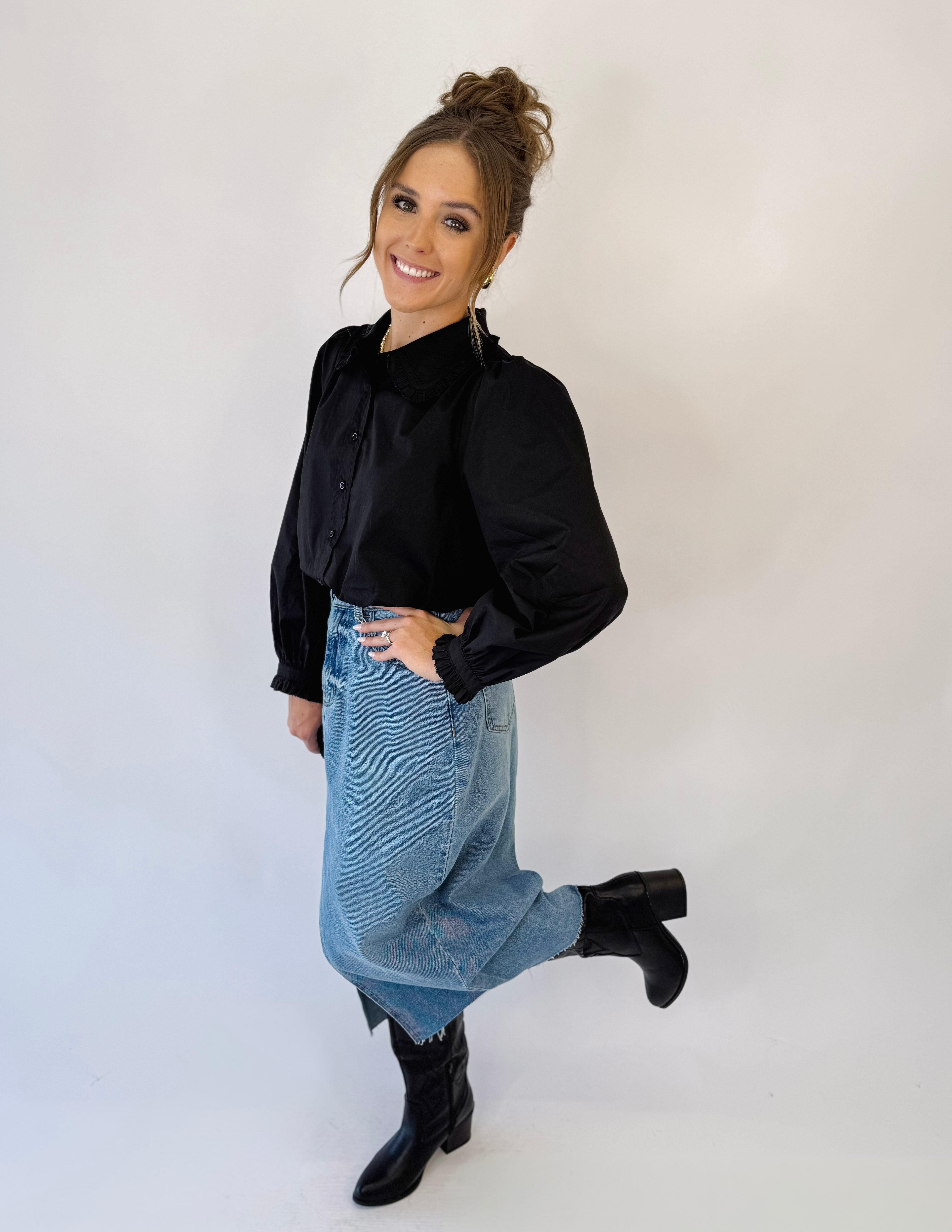 Dusty Trails Blouse- Black