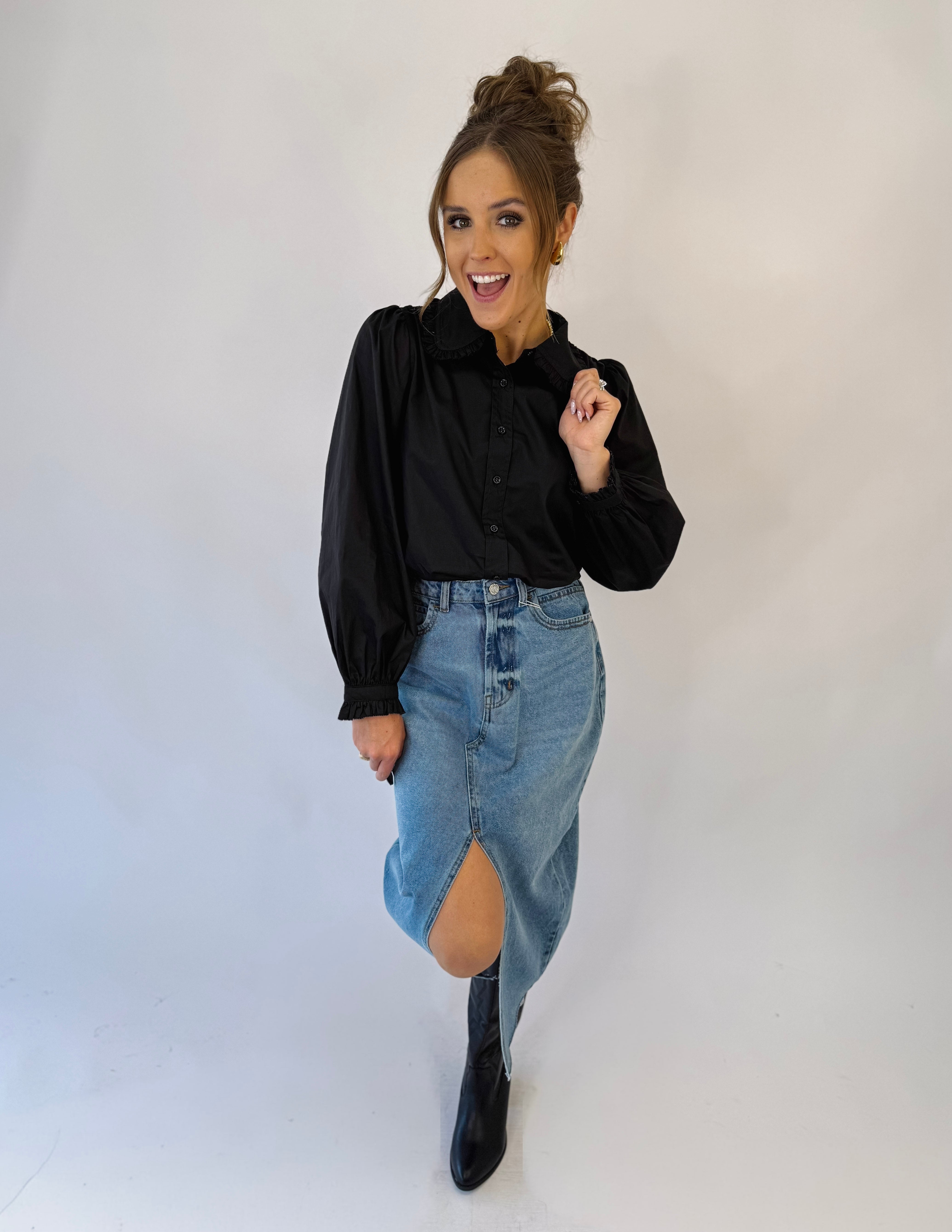 Dusty Trails Blouse- Black