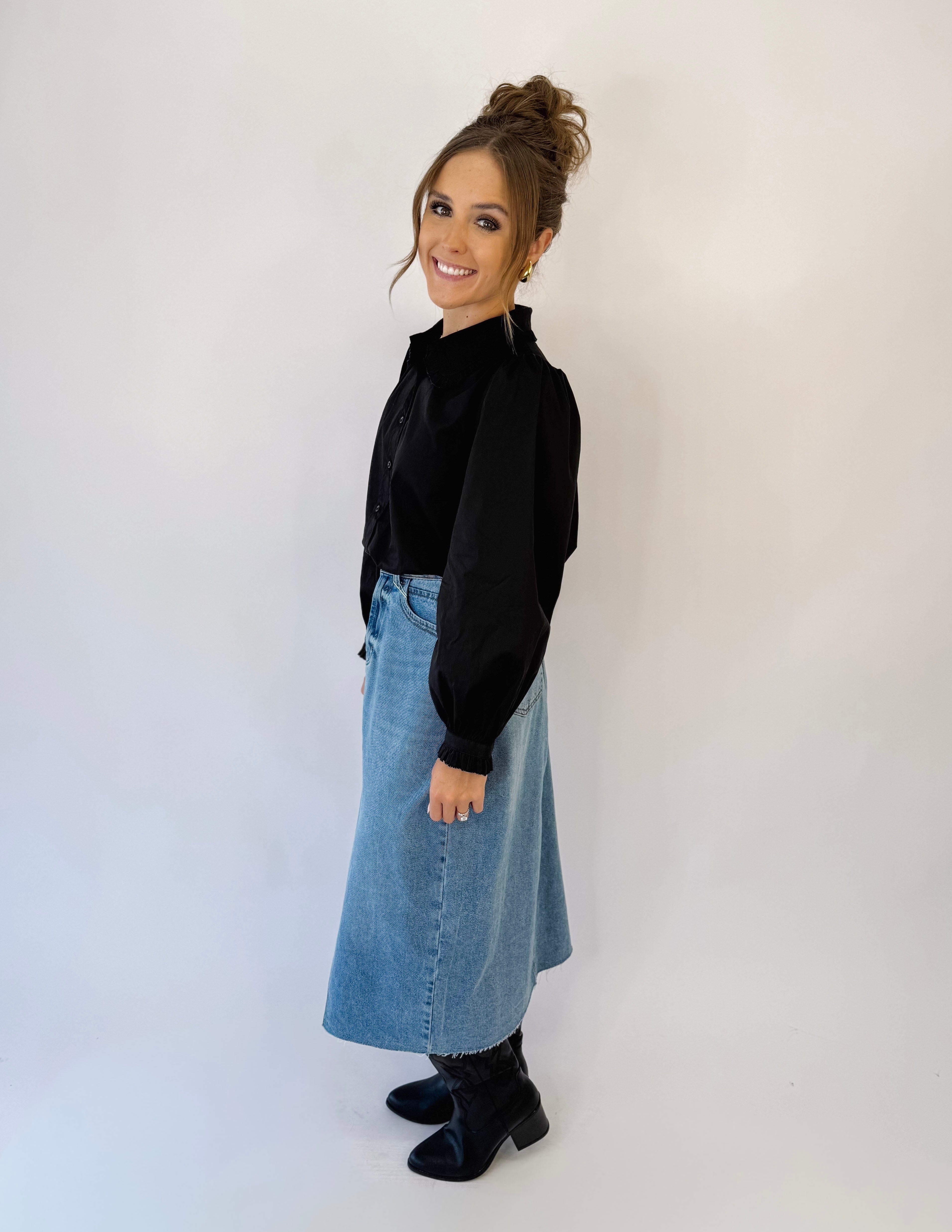 Dusty Trails Blouse- Black