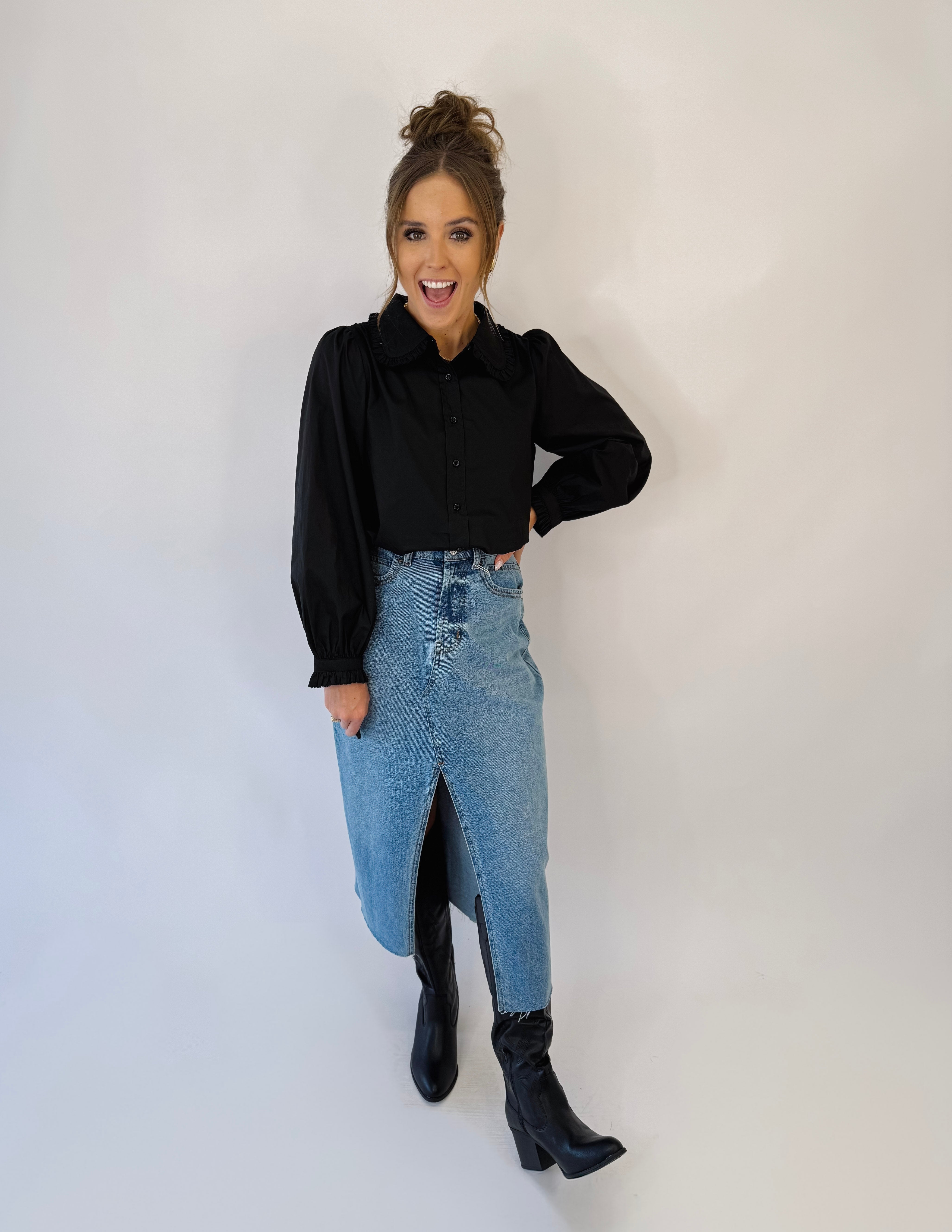 Dusty Trails Blouse- Black