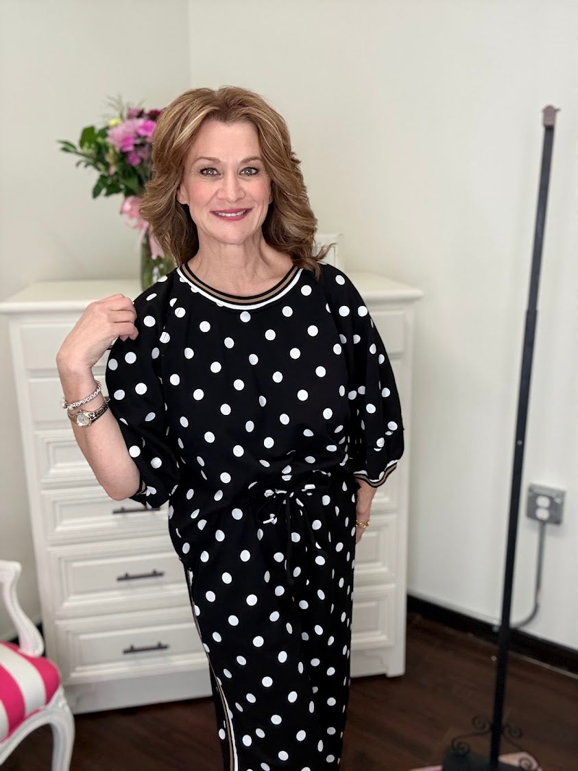 On The Go Polka Dot Set-Black