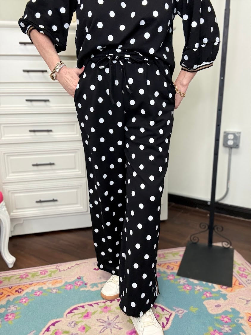 On The Go Polka Dot Set-Black