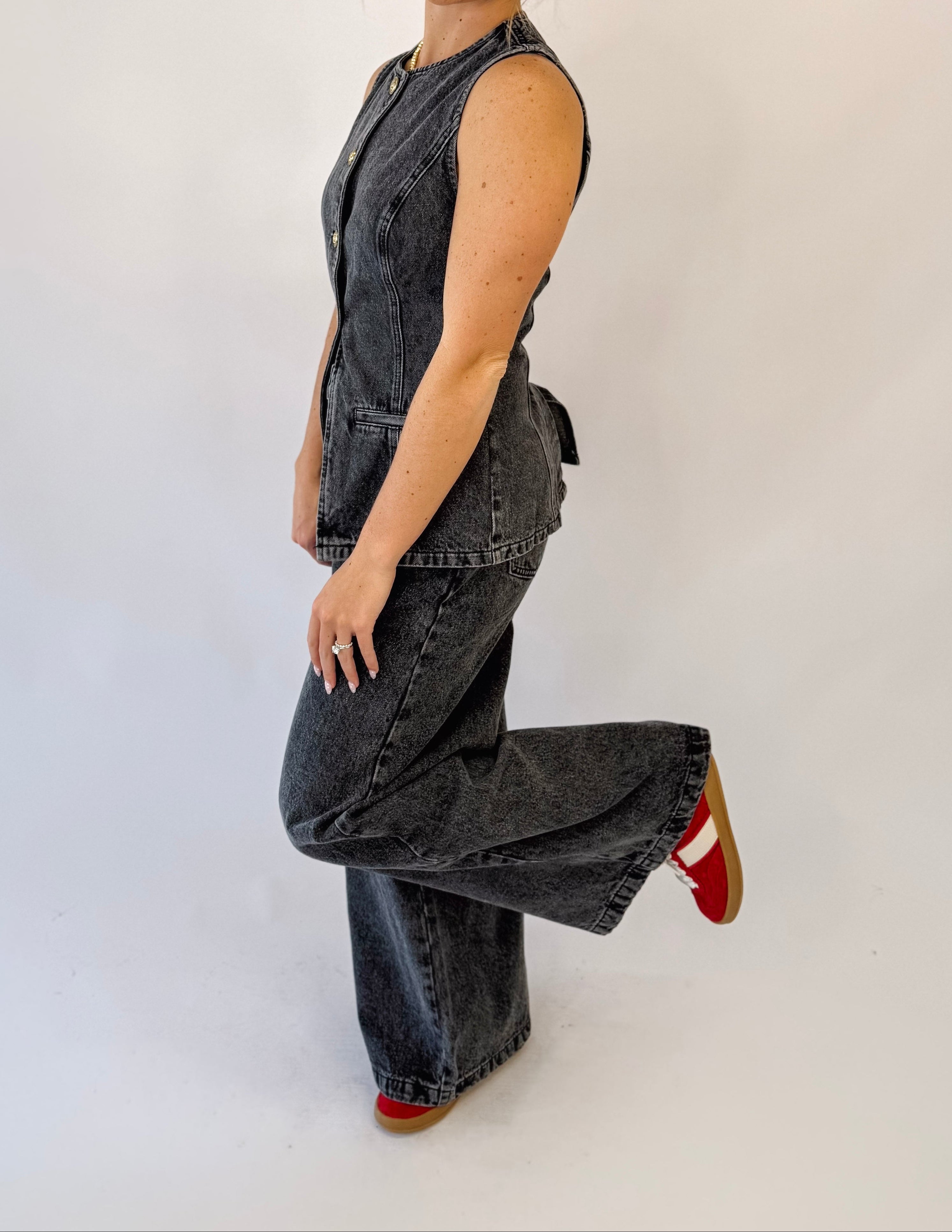 Cowboy Up Wide Leg Denim Pants