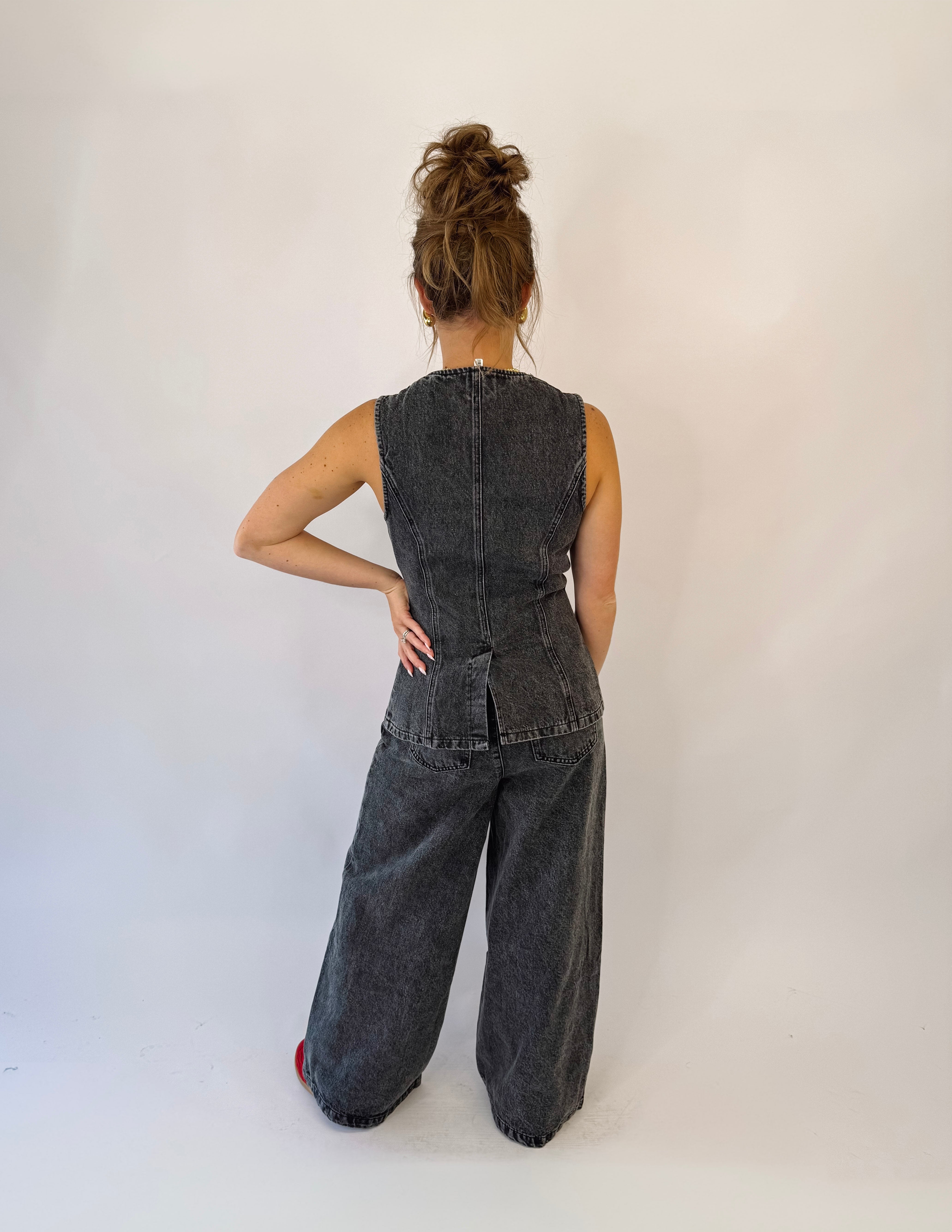 Cowboy Up Wide Leg Denim Pants