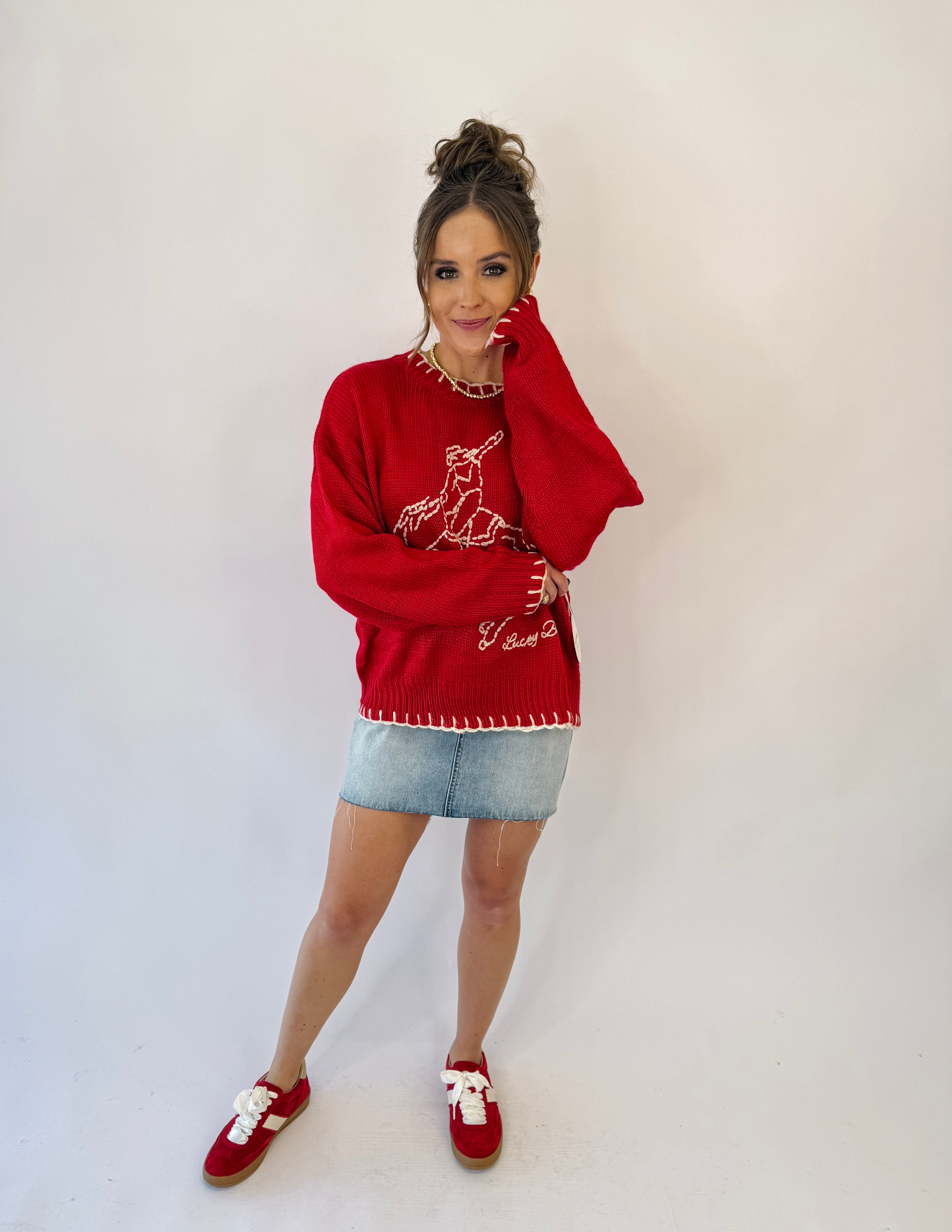 Lucky Baby Cherry Stitch Sweater