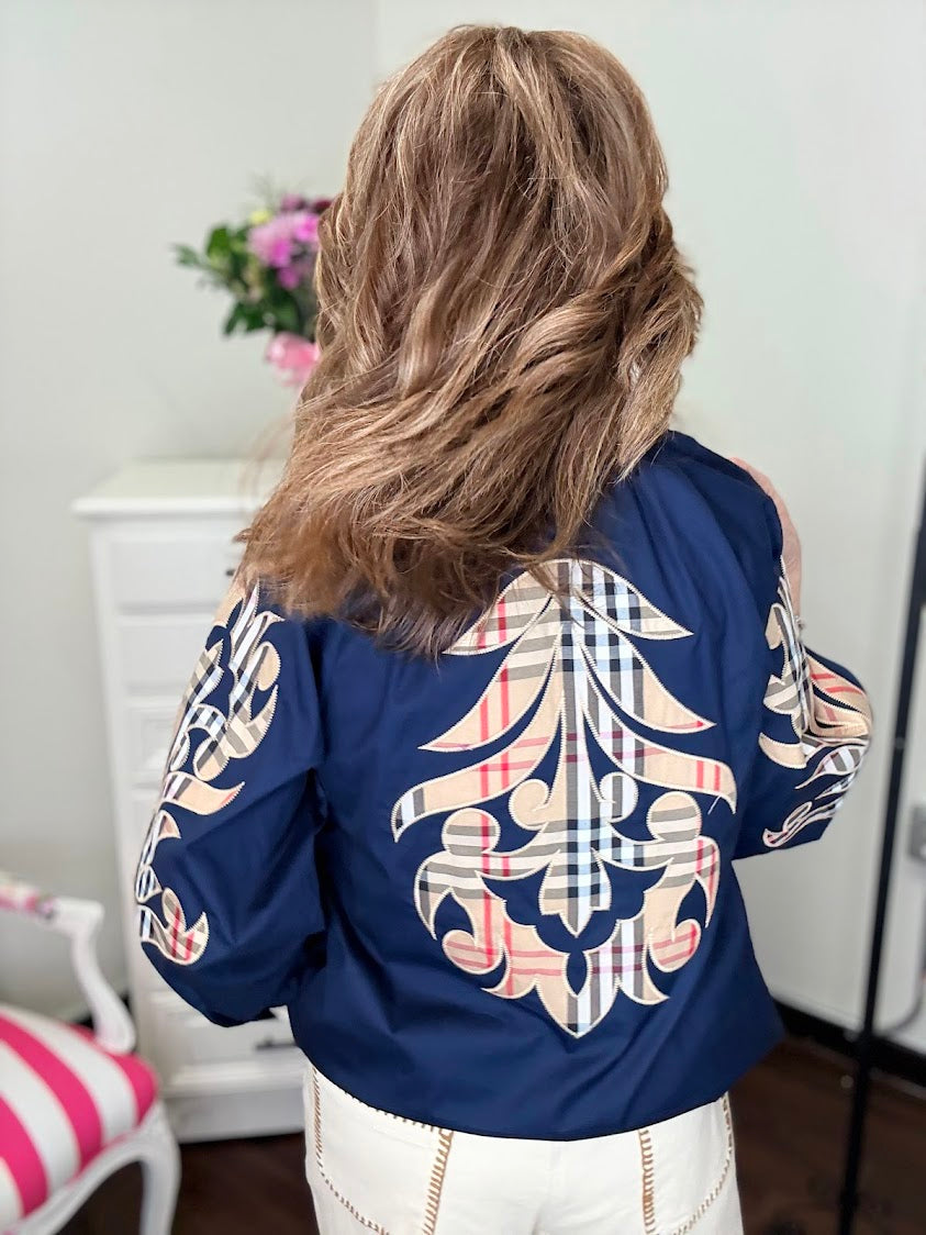 Timeless Baroque Blouse-Navy