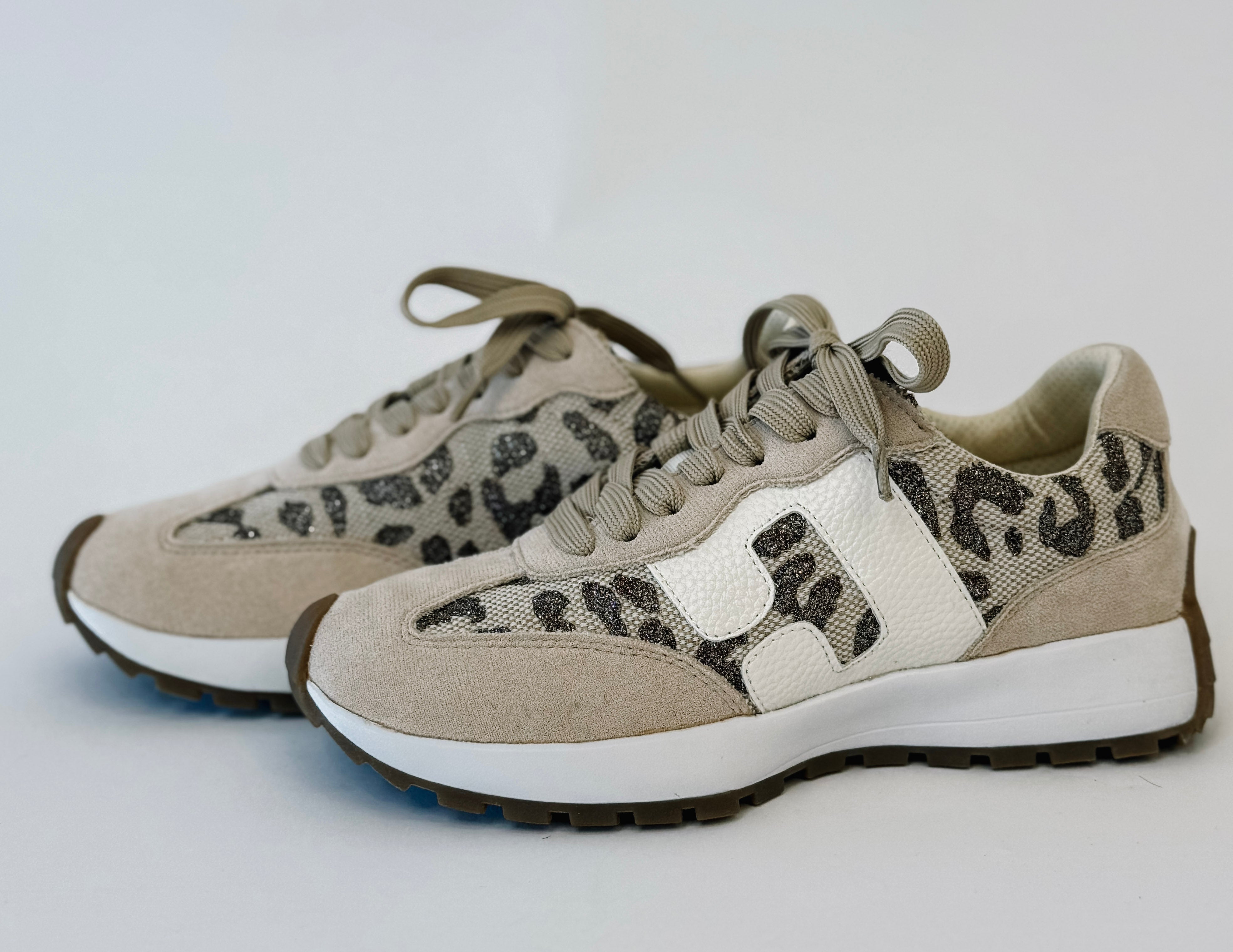 [Hey Girl] No Prob Tan Sparkle Leopard