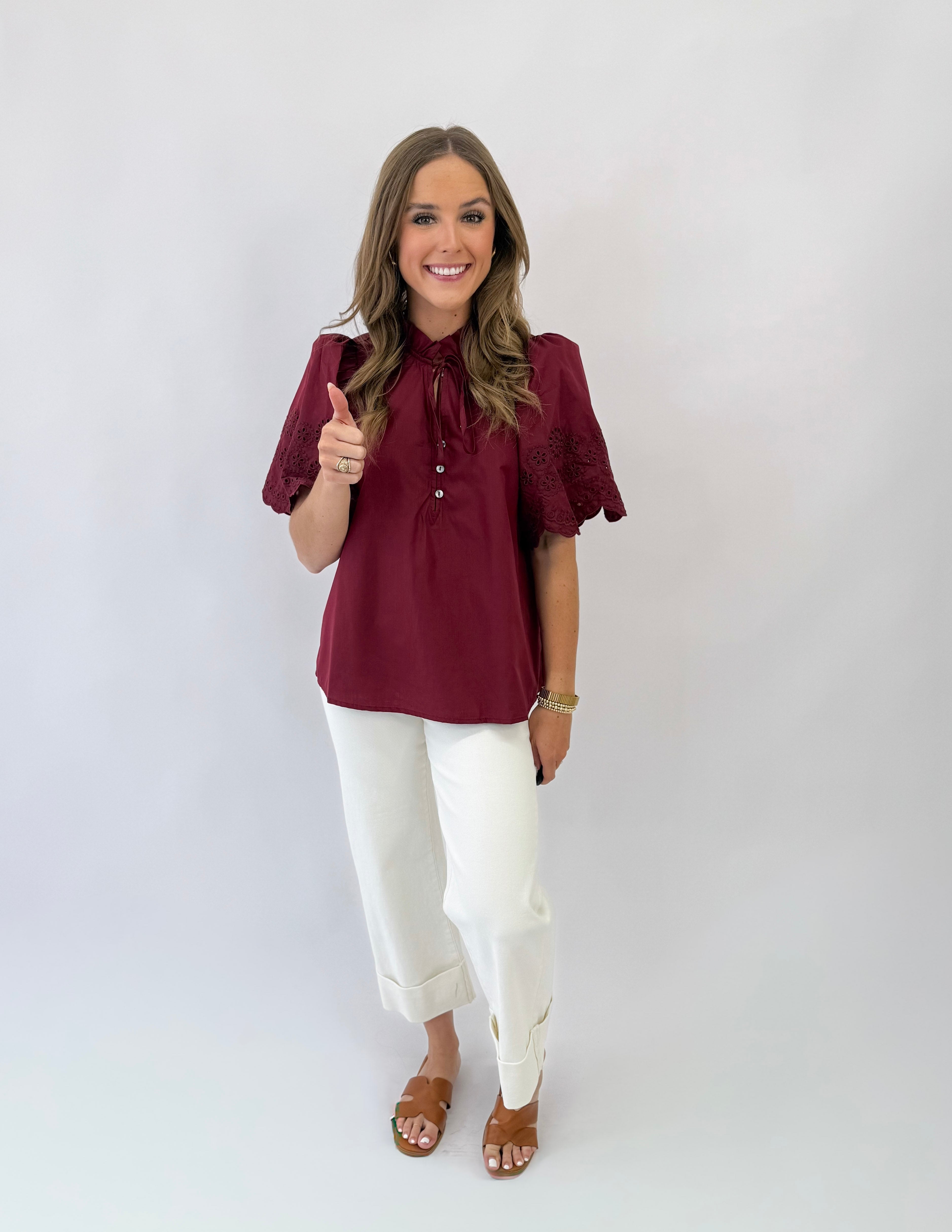 I Love This Blouse- Burgundy