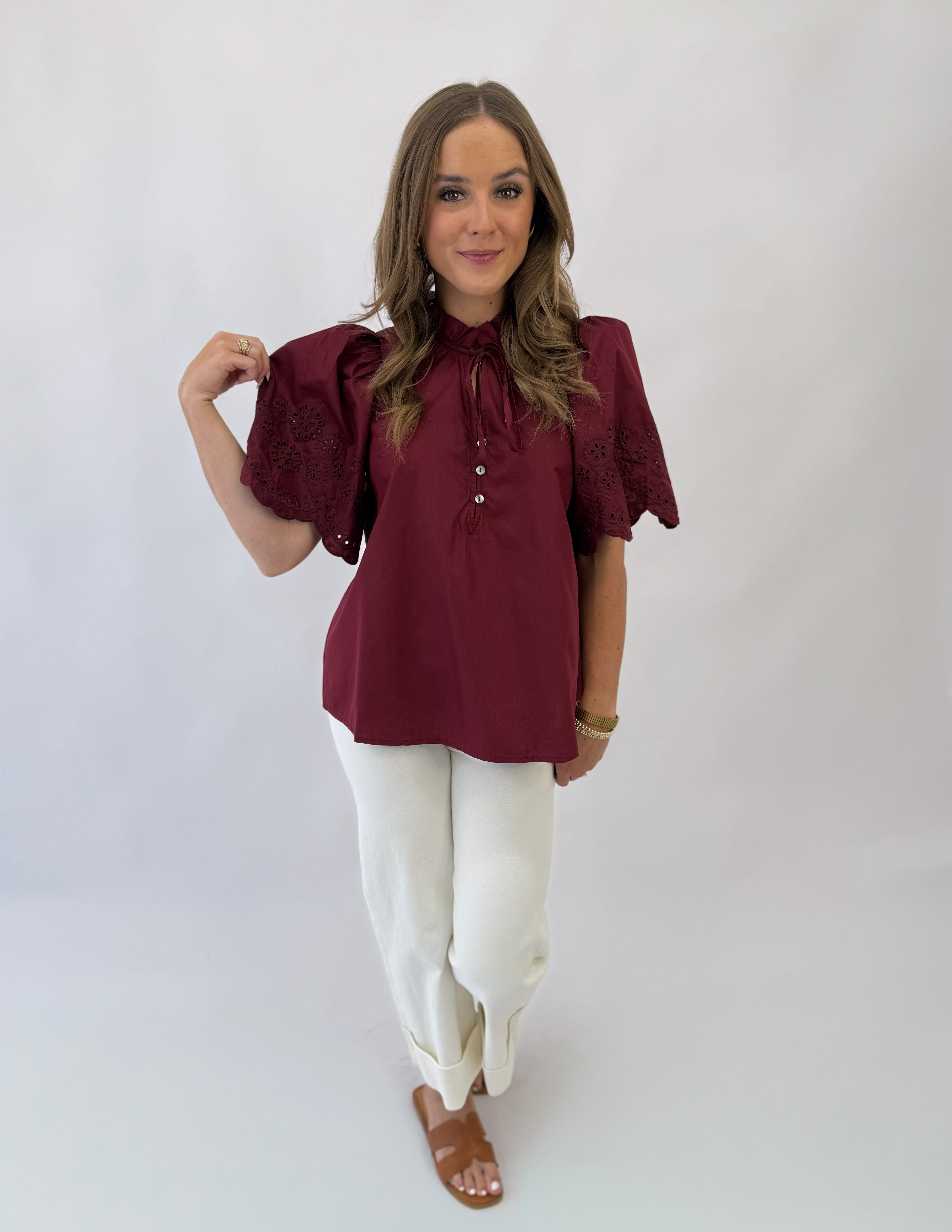 I Love This Blouse- Burgundy