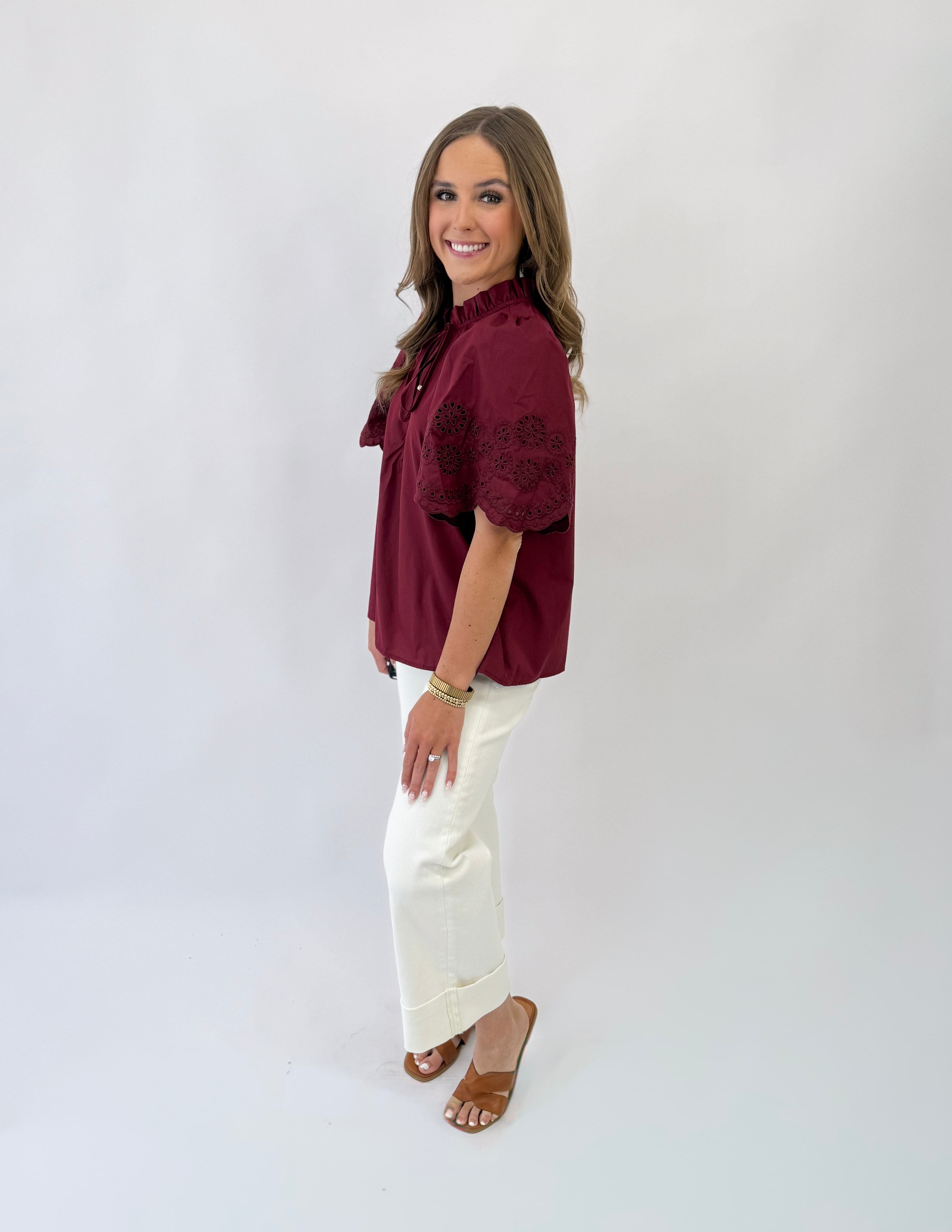 I Love This Blouse- Burgundy