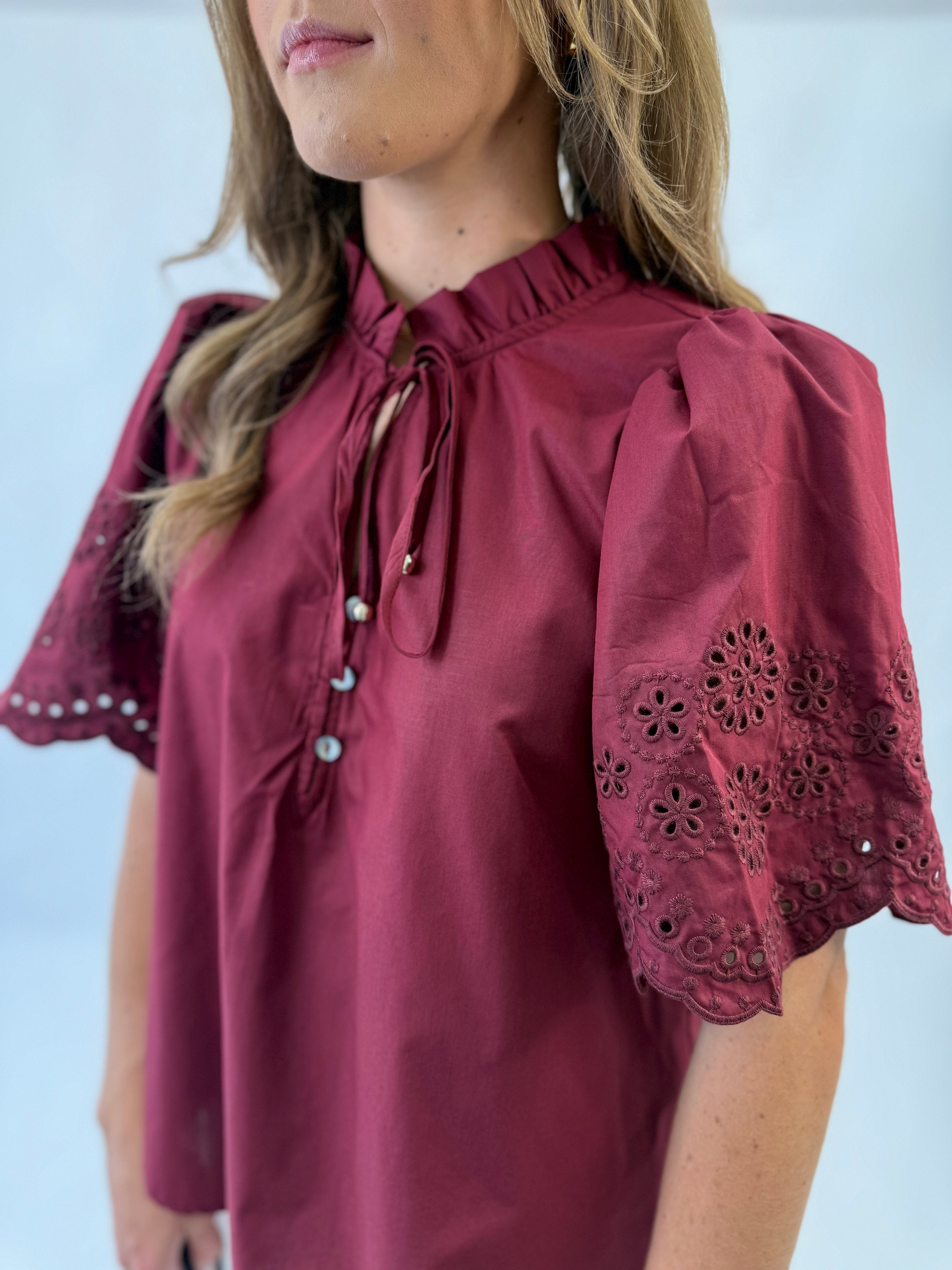 I Love This Blouse- Burgundy