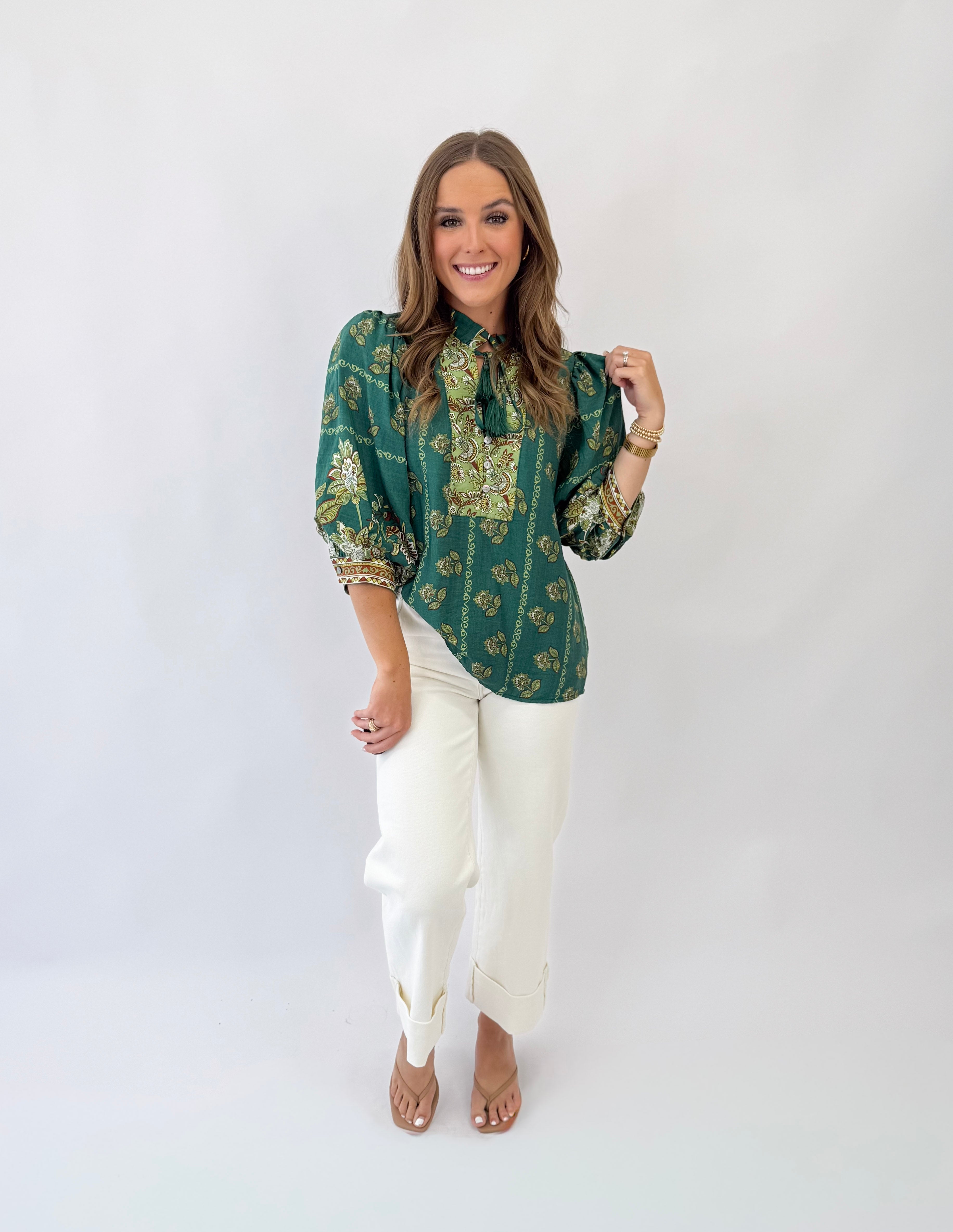 Emerald Mosaic Blouse