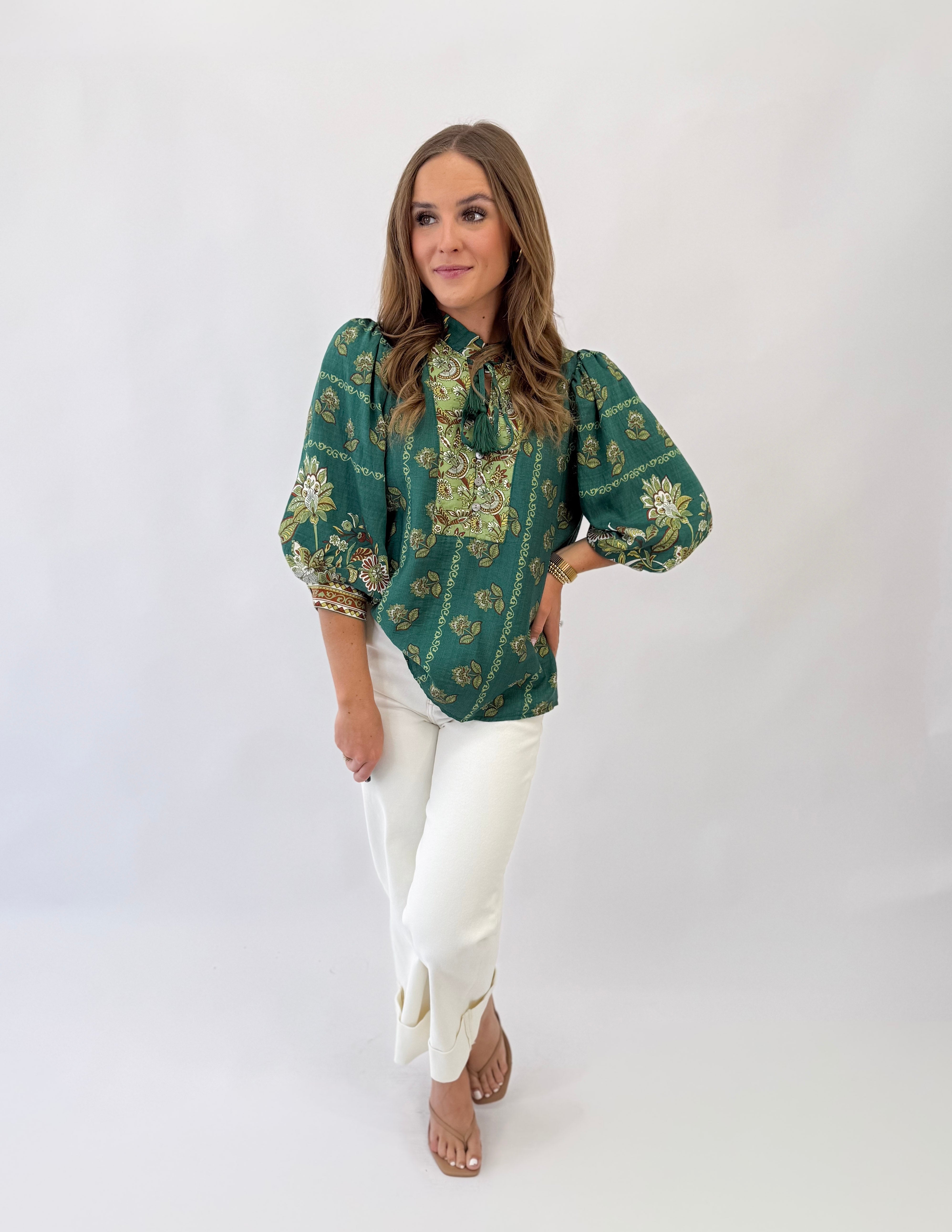 Emerald Mosaic Blouse