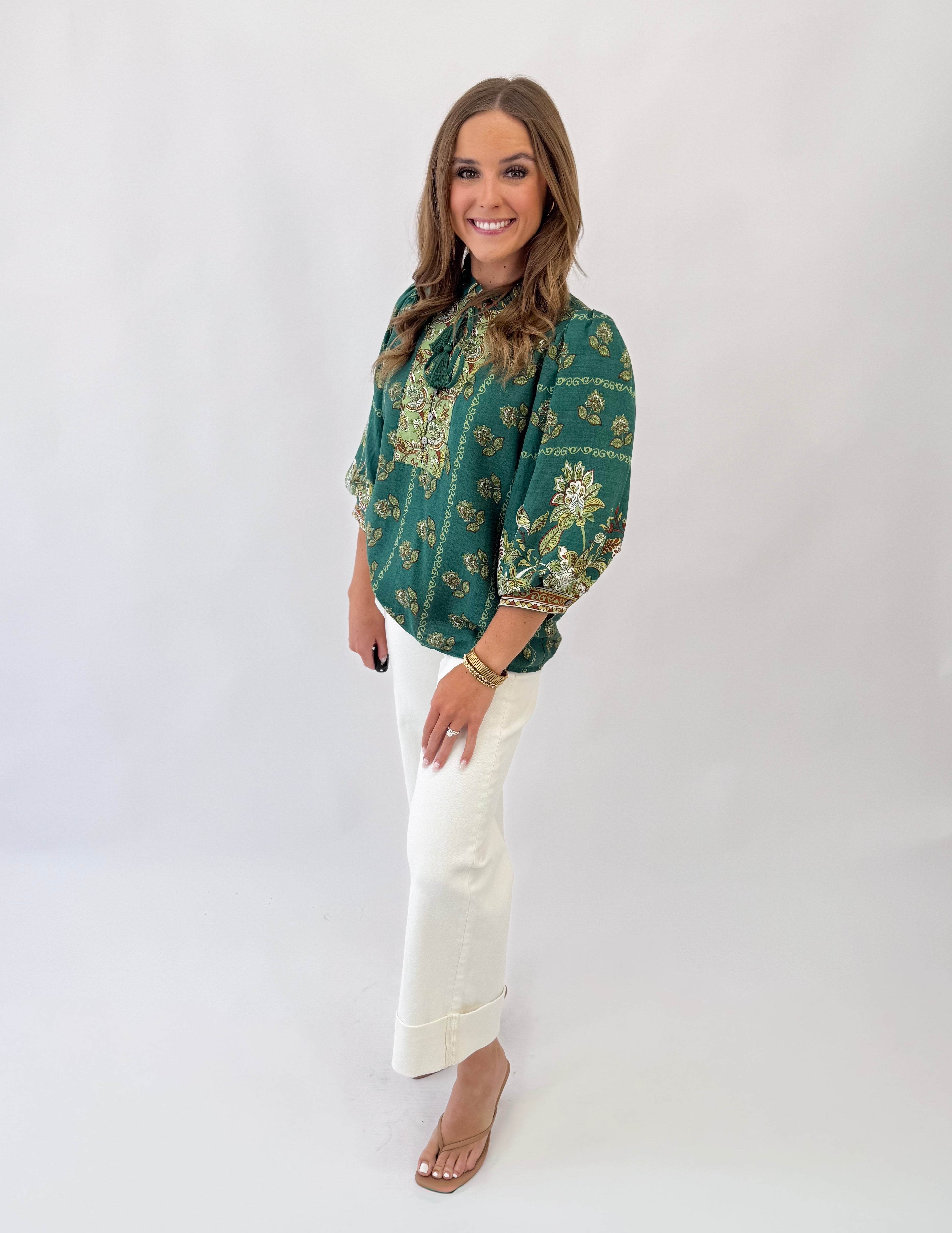 Emerald Mosaic Blouse
