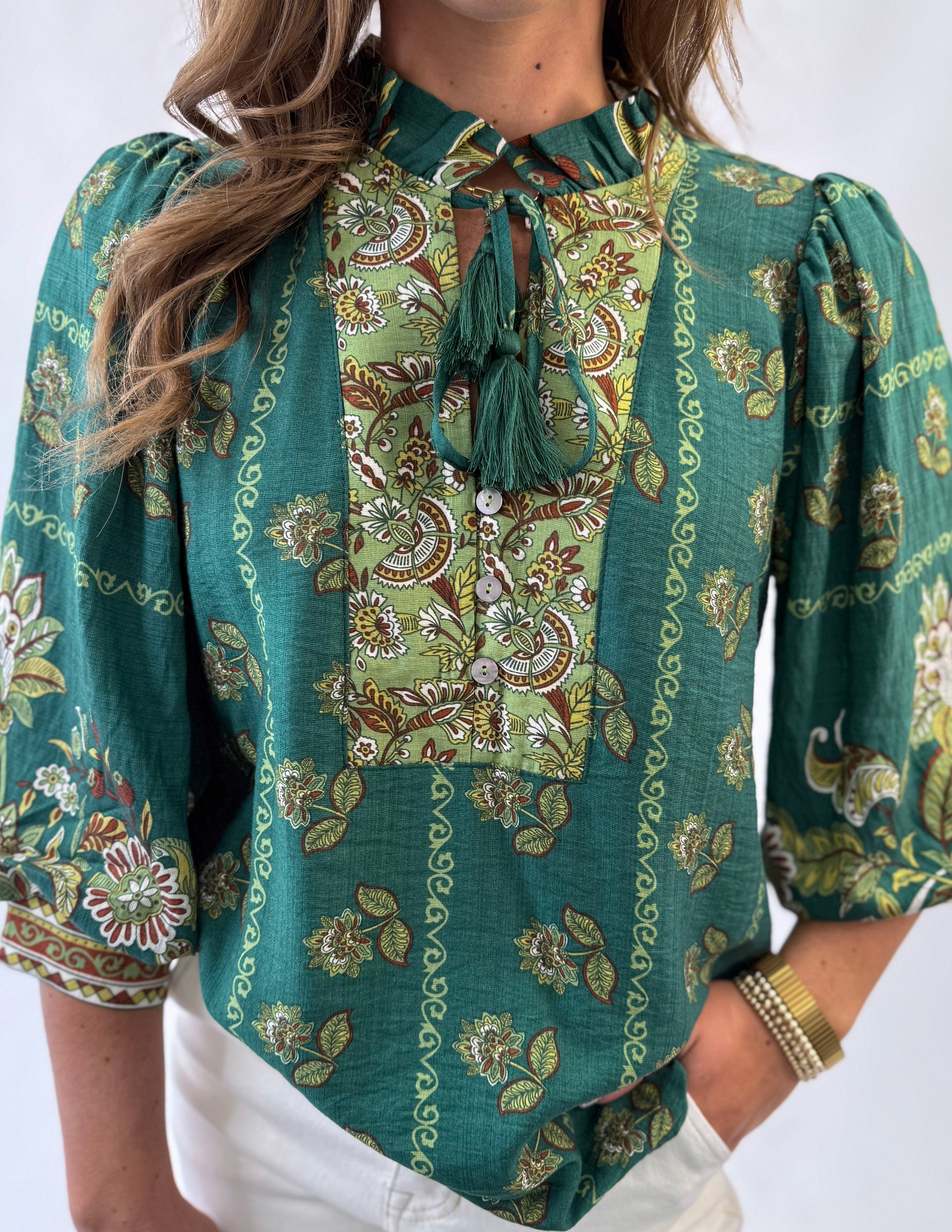 Emerald Mosaic Blouse