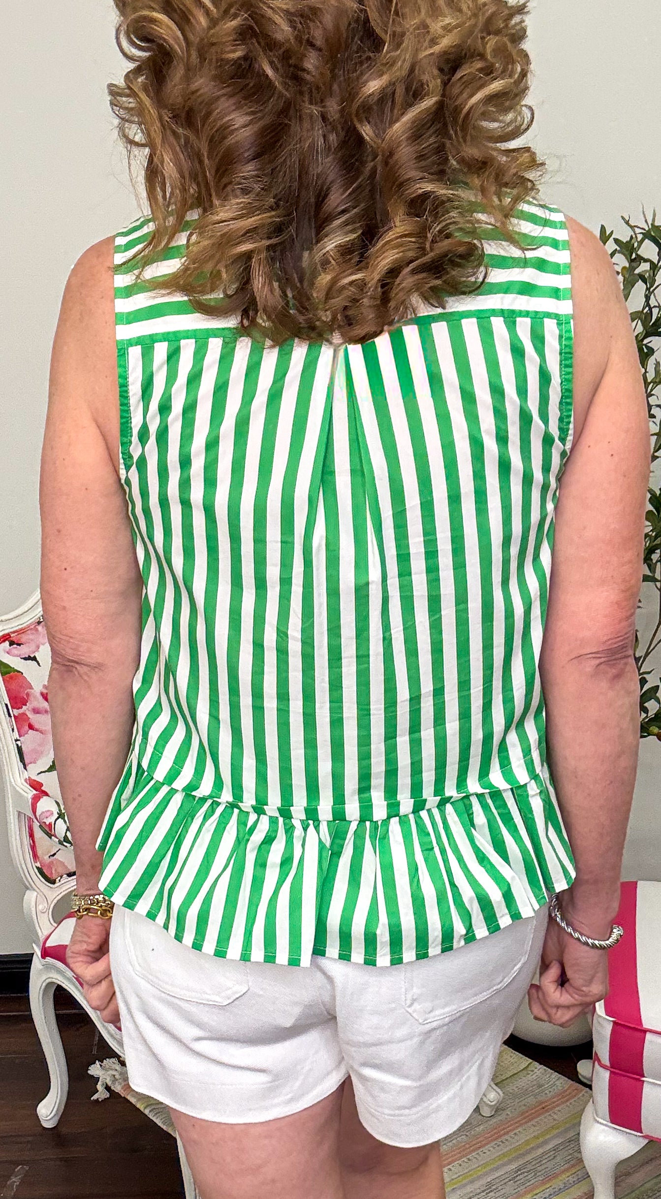 [Entro] Crisp Mint Stripe Top