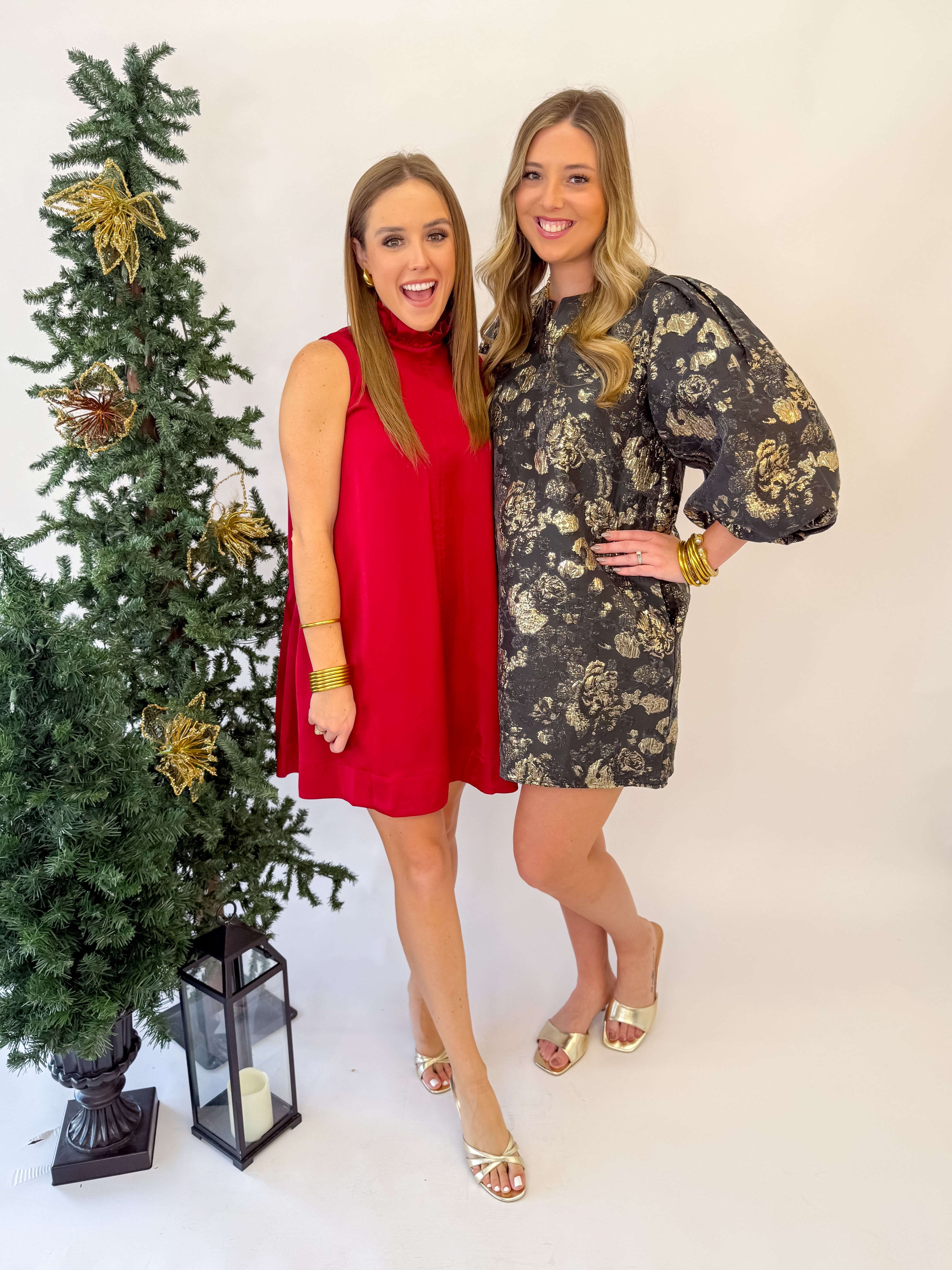 Floral Elegance Jacquard Mini Dress-Black