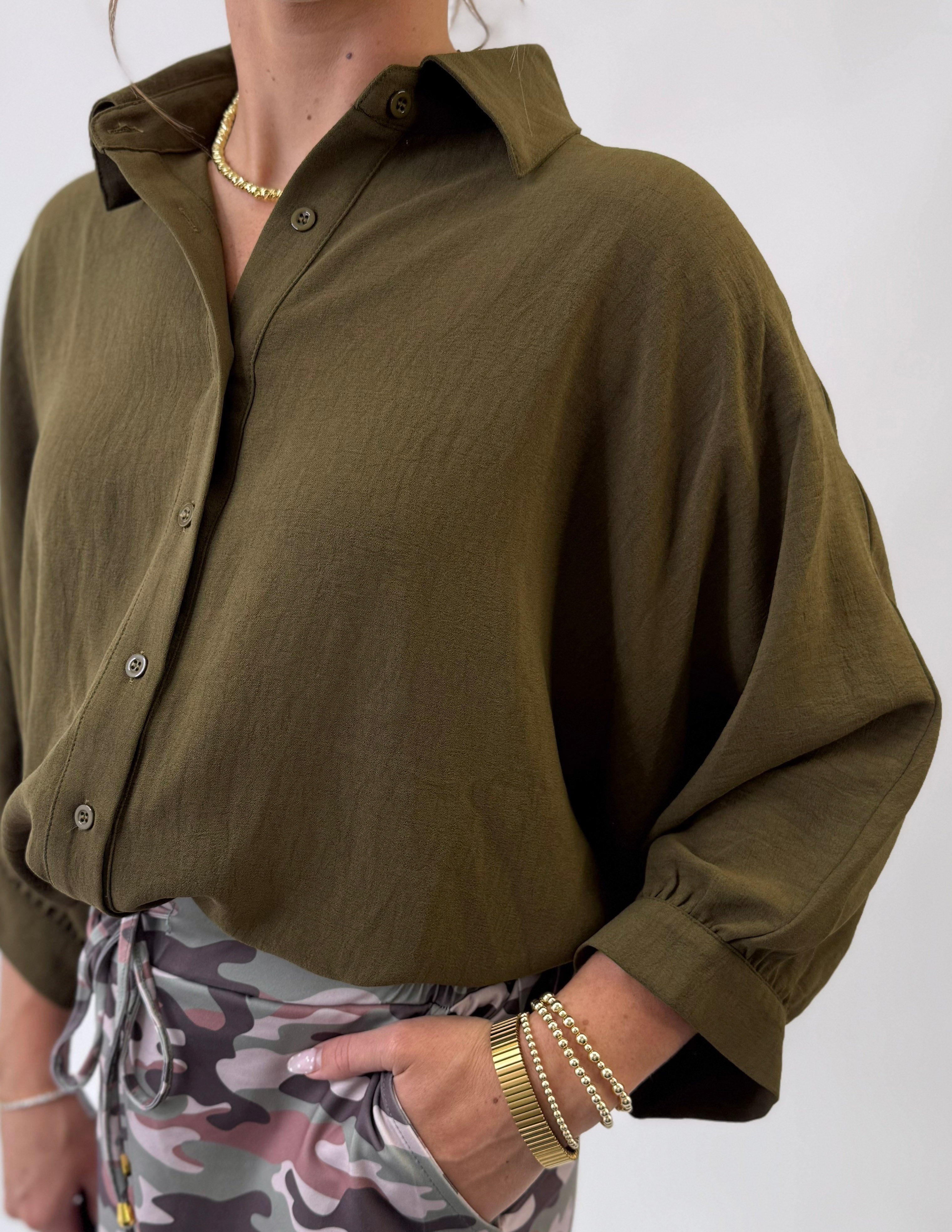 Jess Lea Sloan Button Up- Olive