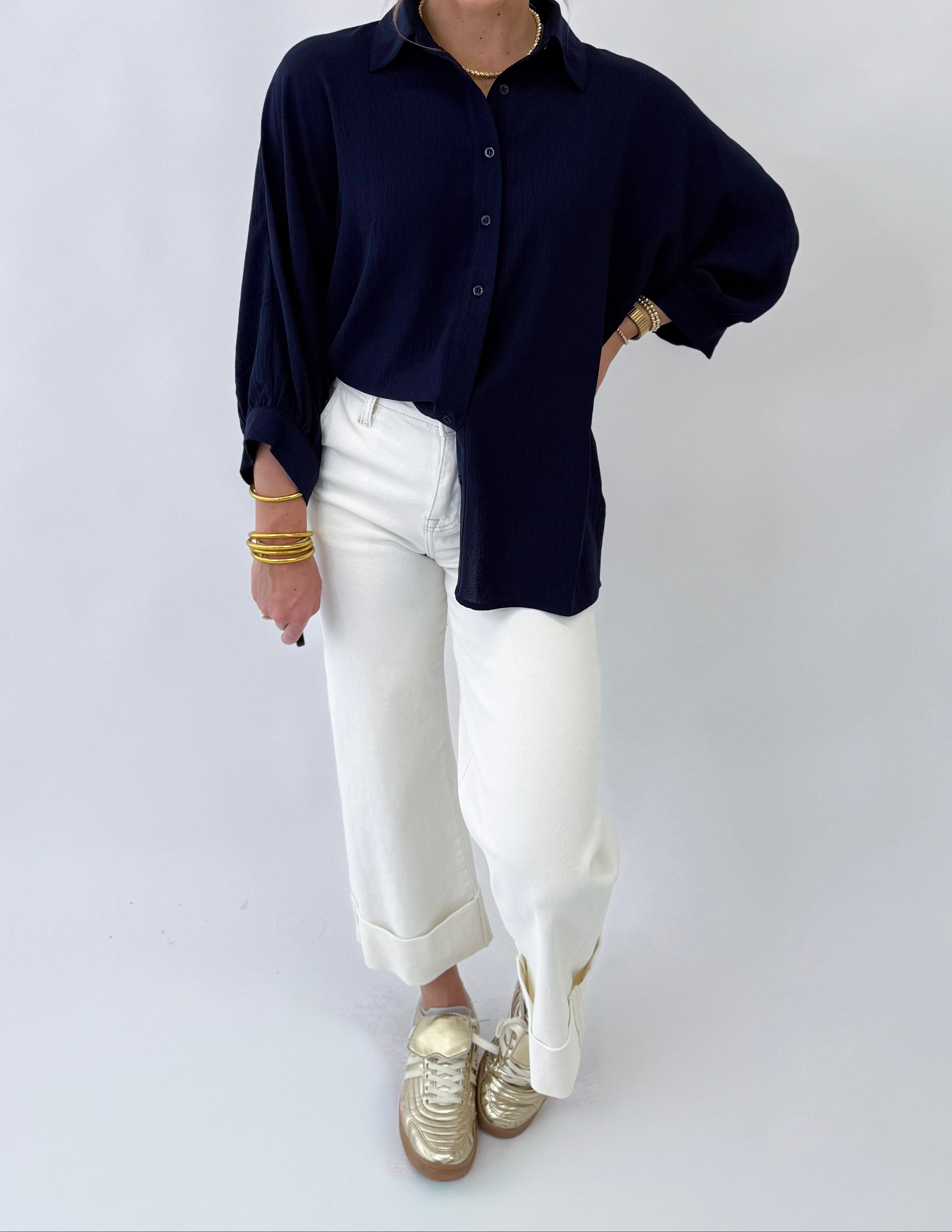 Jess Lea Sloan Button Up- Navy