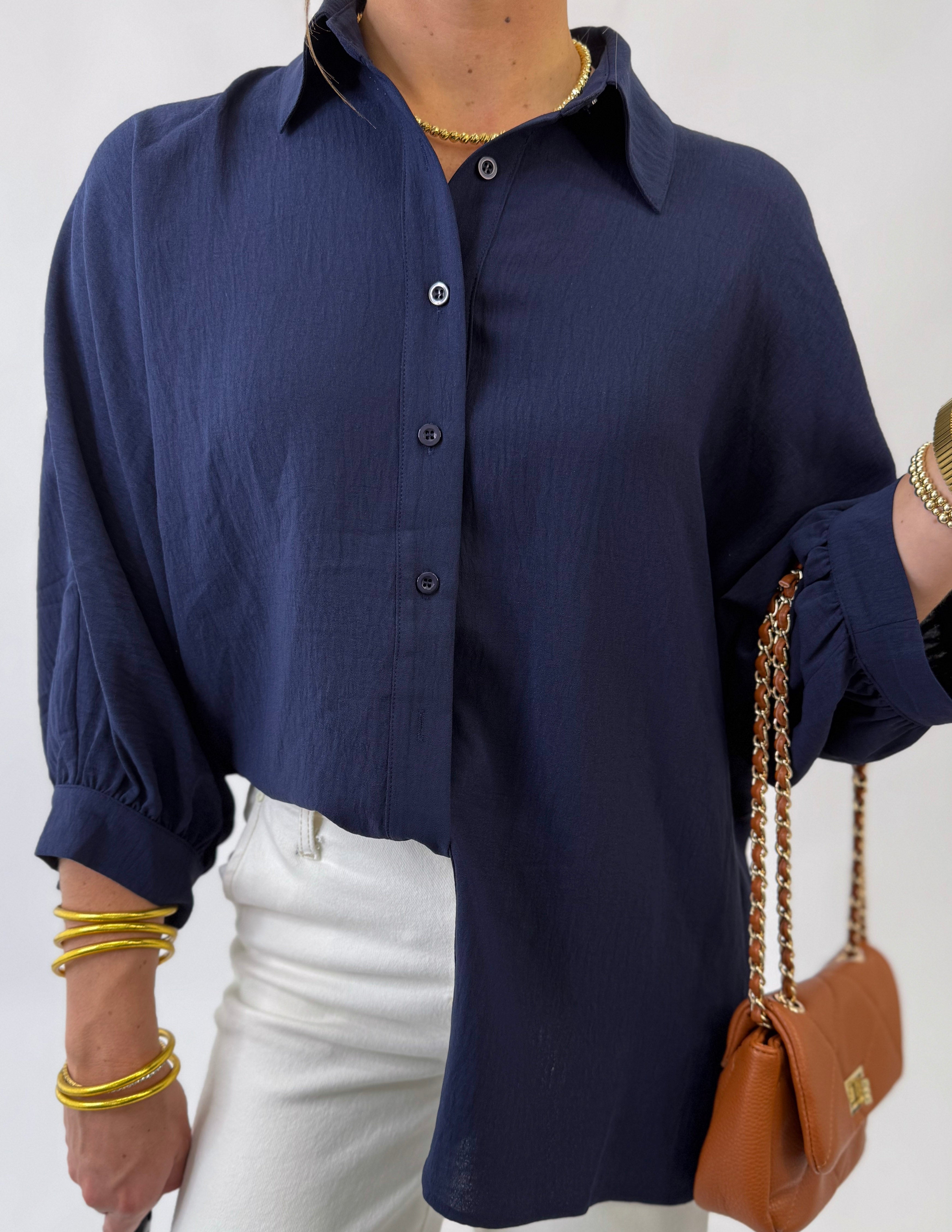 Jess Lea Sloan Button Up- Navy