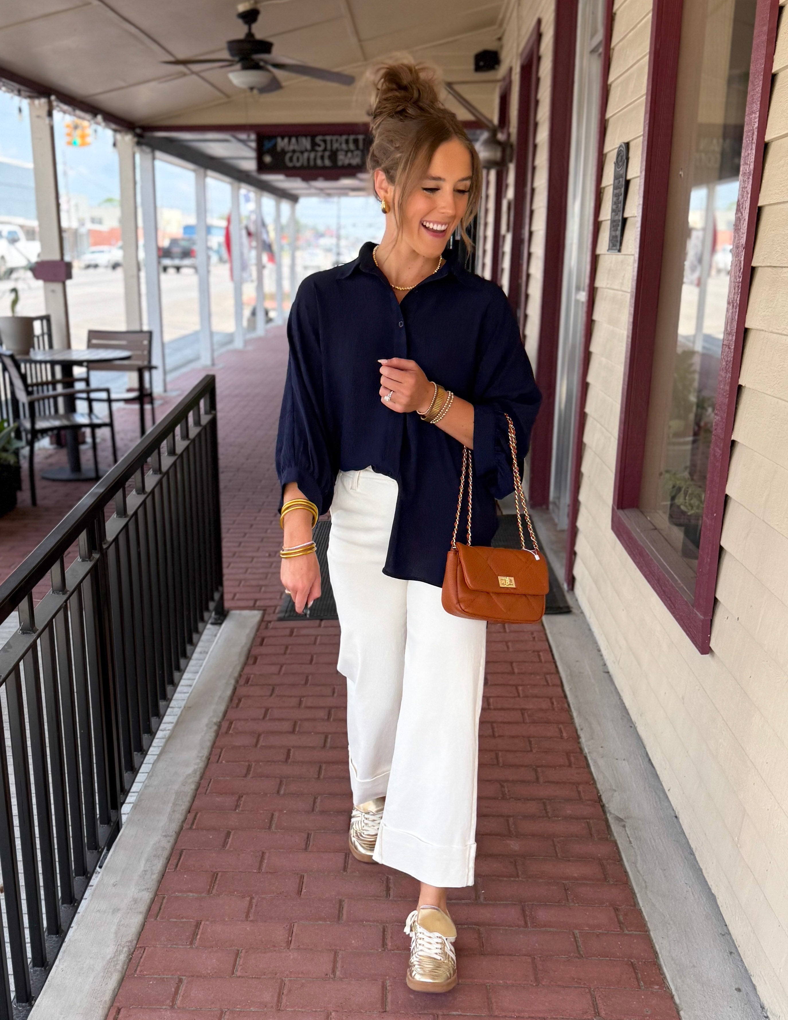 Jess Lea Sloan Button Up- Navy