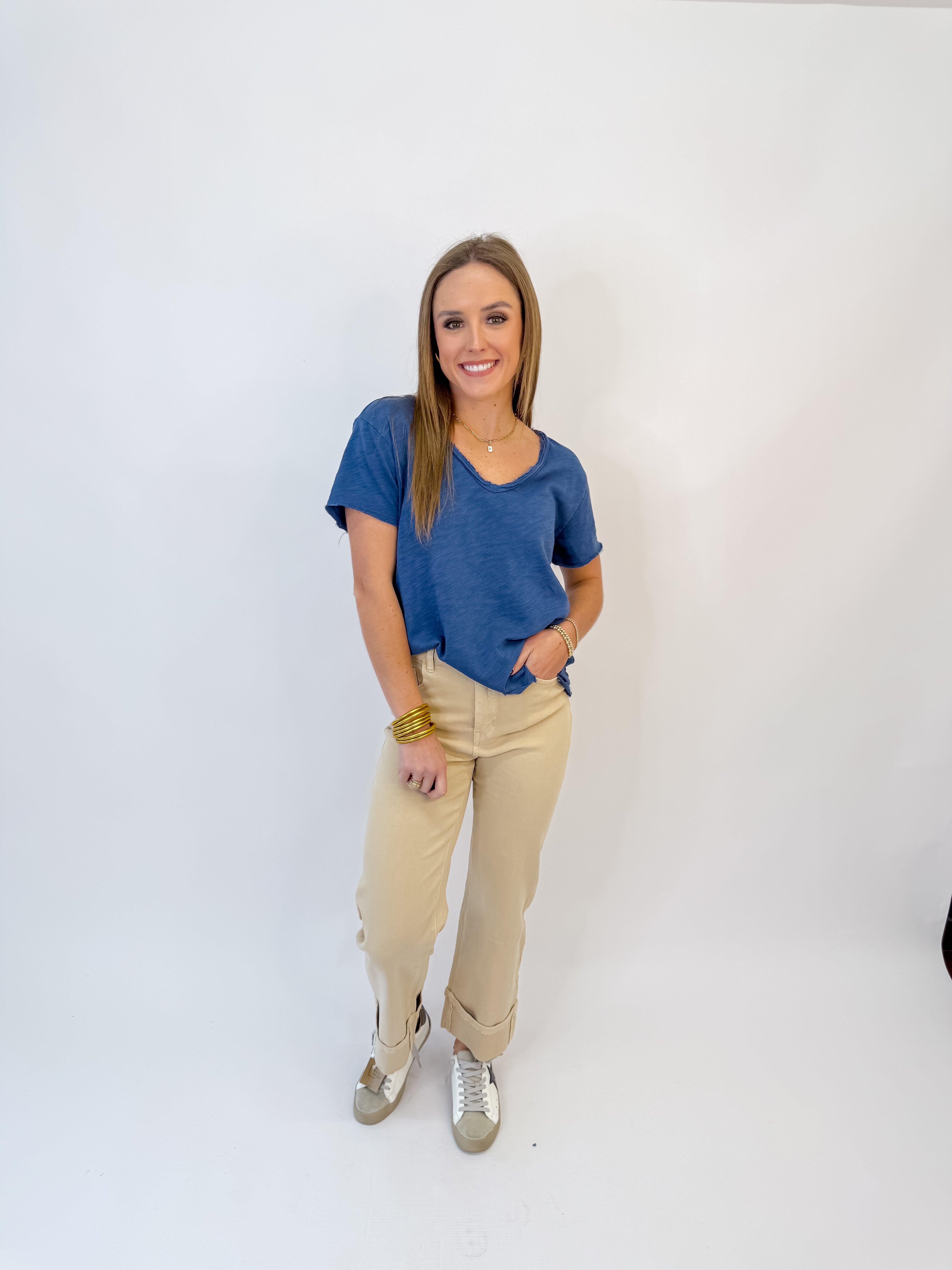 [Dear John] Vanya Tee Slub- Vintage Indigo