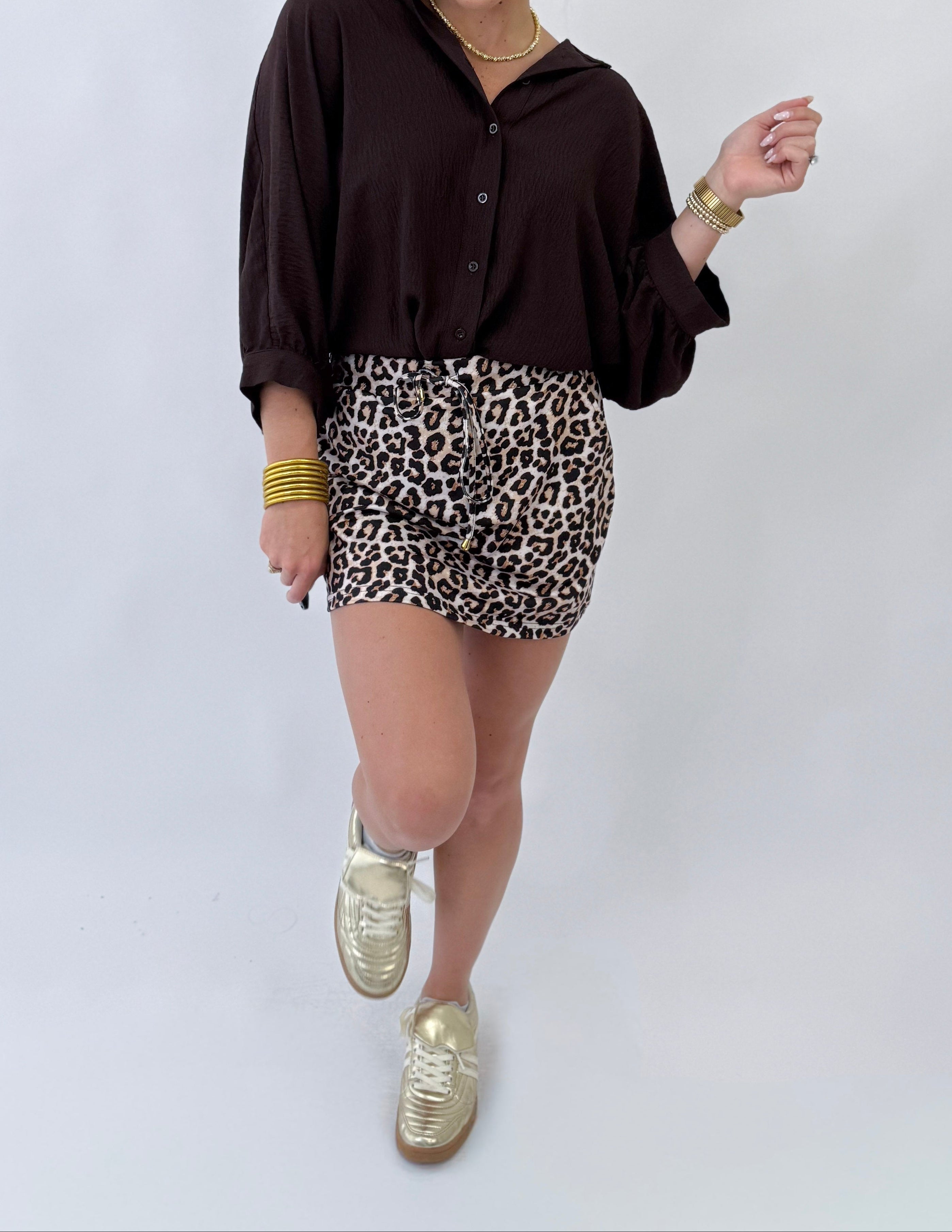 Jess Lea Sloan Button Up- Chocolate