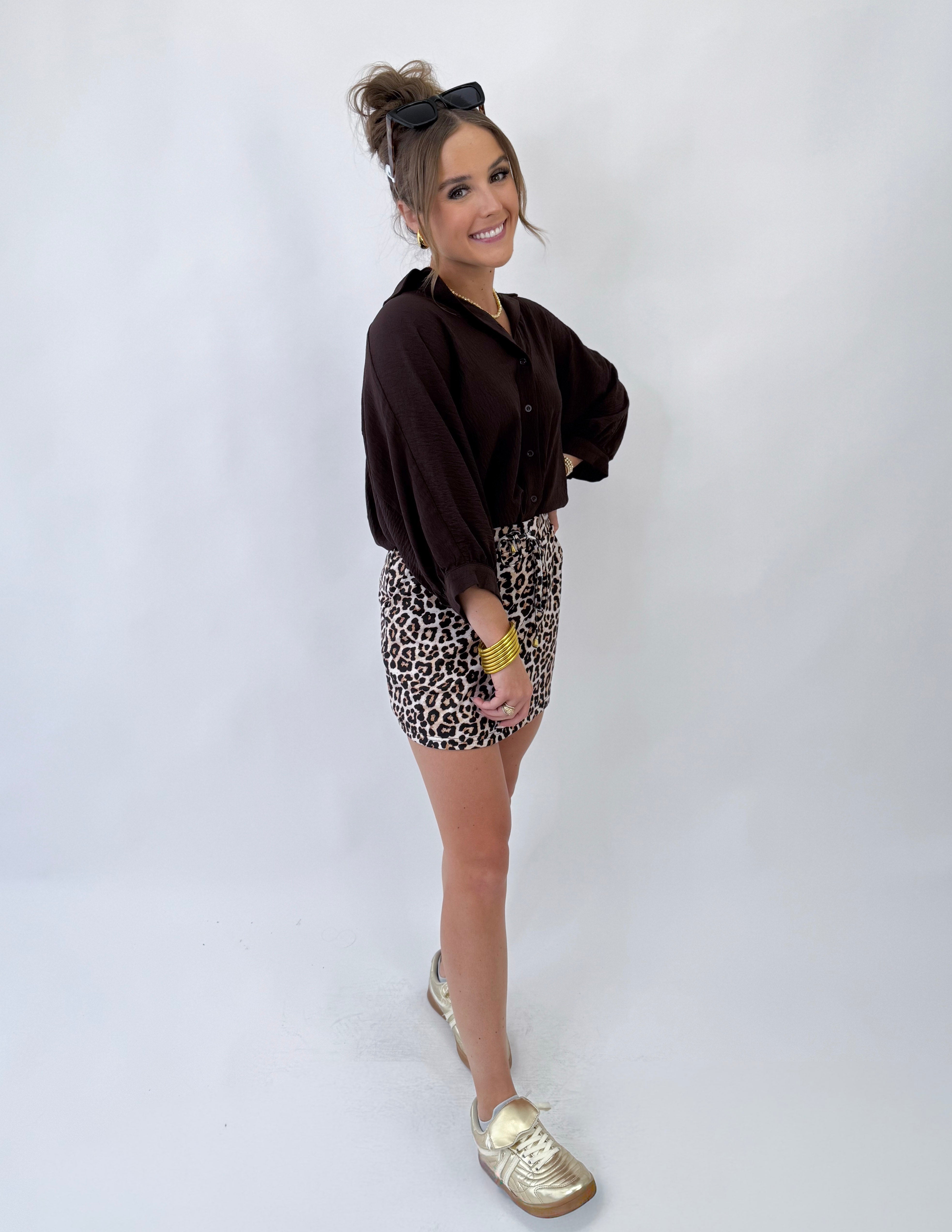 Jess Lea Sloan Button Up- Chocolate